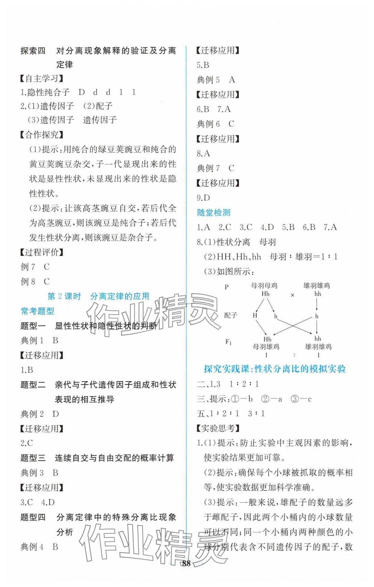 2025年課時練新課程學習評價方案高一生物必修2人教版增強版 第2頁