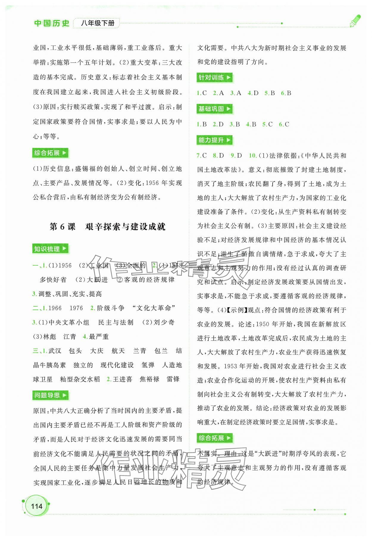 2024年新课程学习与测评同步学习八年级历史下册人教版 第4页