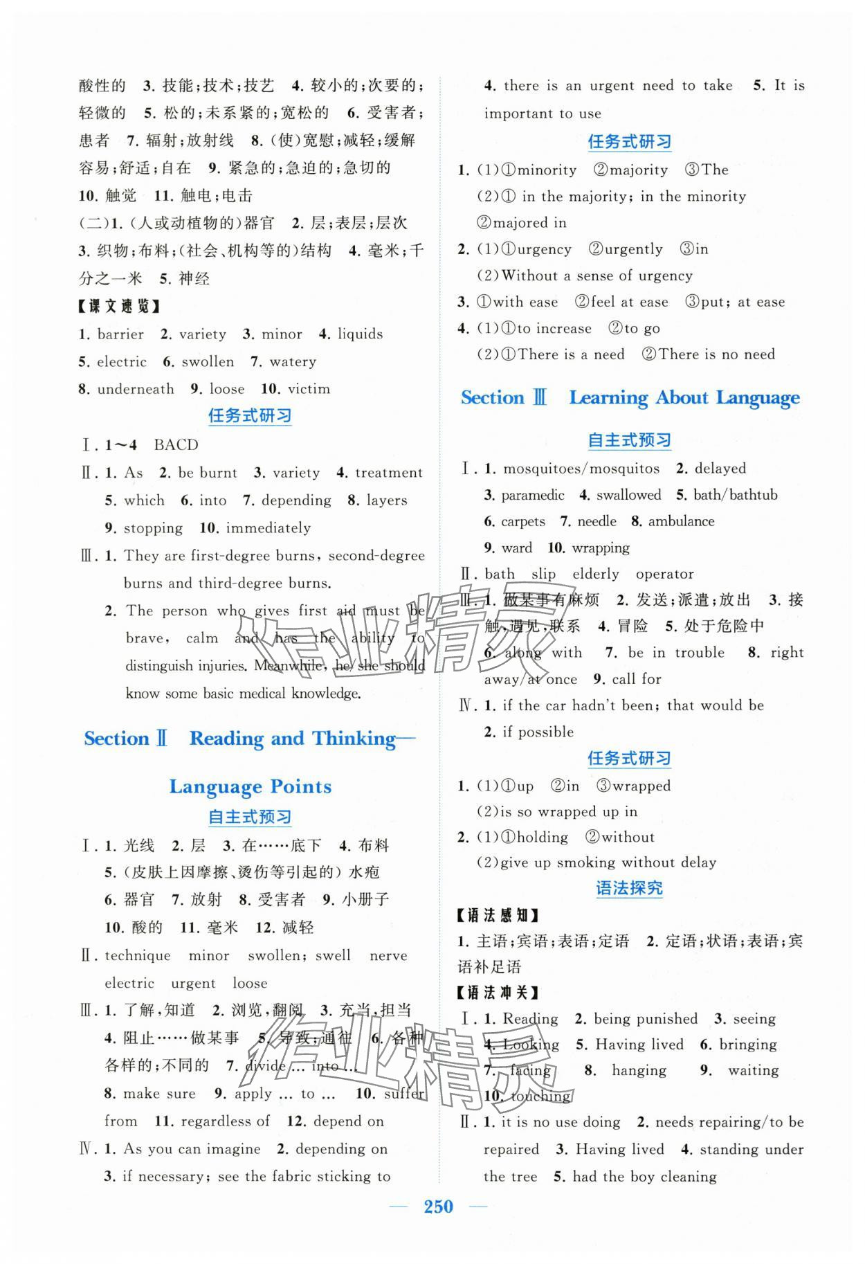 2025年長江作業(yè)本同步練習(xí)冊高中英語選擇性必修第二冊人教版 參考答案第12頁