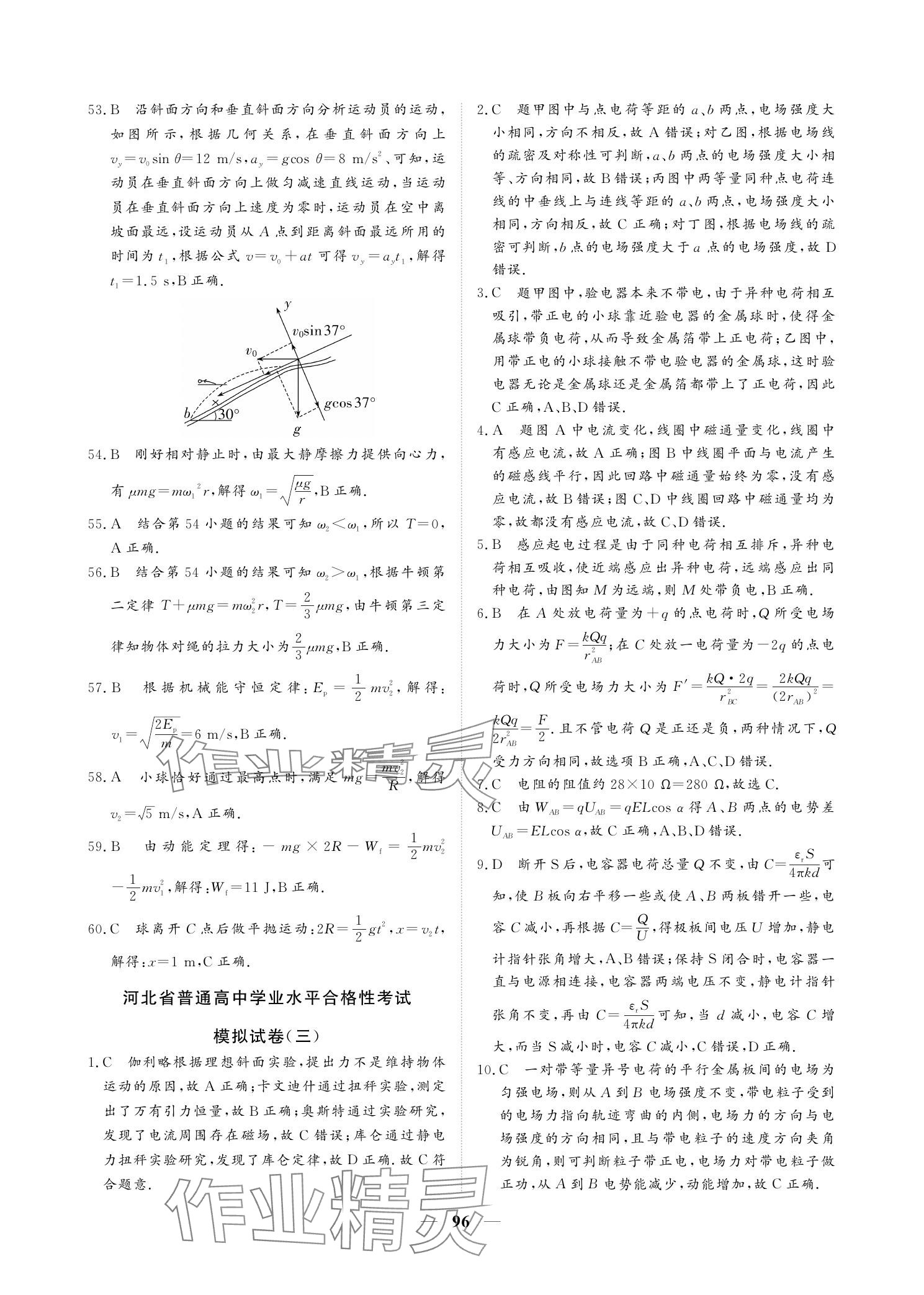 2025年對點對題高考狀元訓(xùn)練手冊高三物理人教版 參考答案第8頁