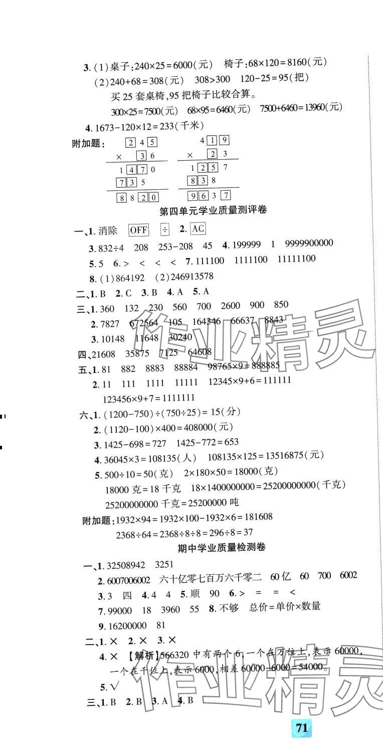 2024年全程無憂提優(yōu)卷四年級數(shù)學(xué)下冊蘇教版 第4頁