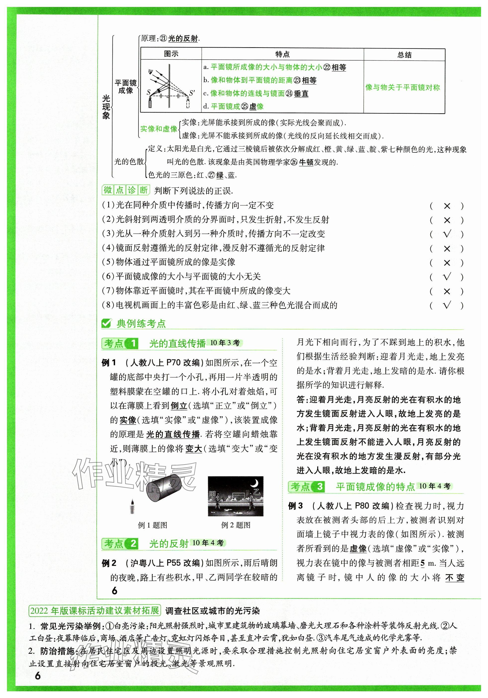 2024年萬唯中考試題研究物理山西專版 參考答案第6頁