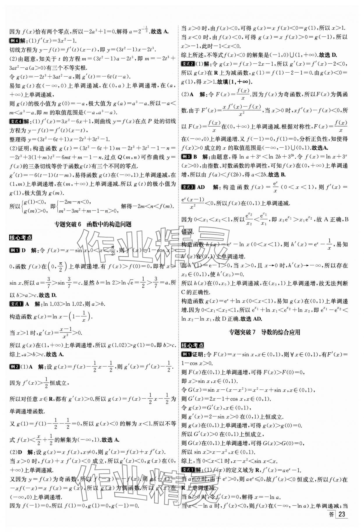 2025年核按鈕高考數(shù)學(xué)考點(diǎn)突破 參考答案第23頁(yè)