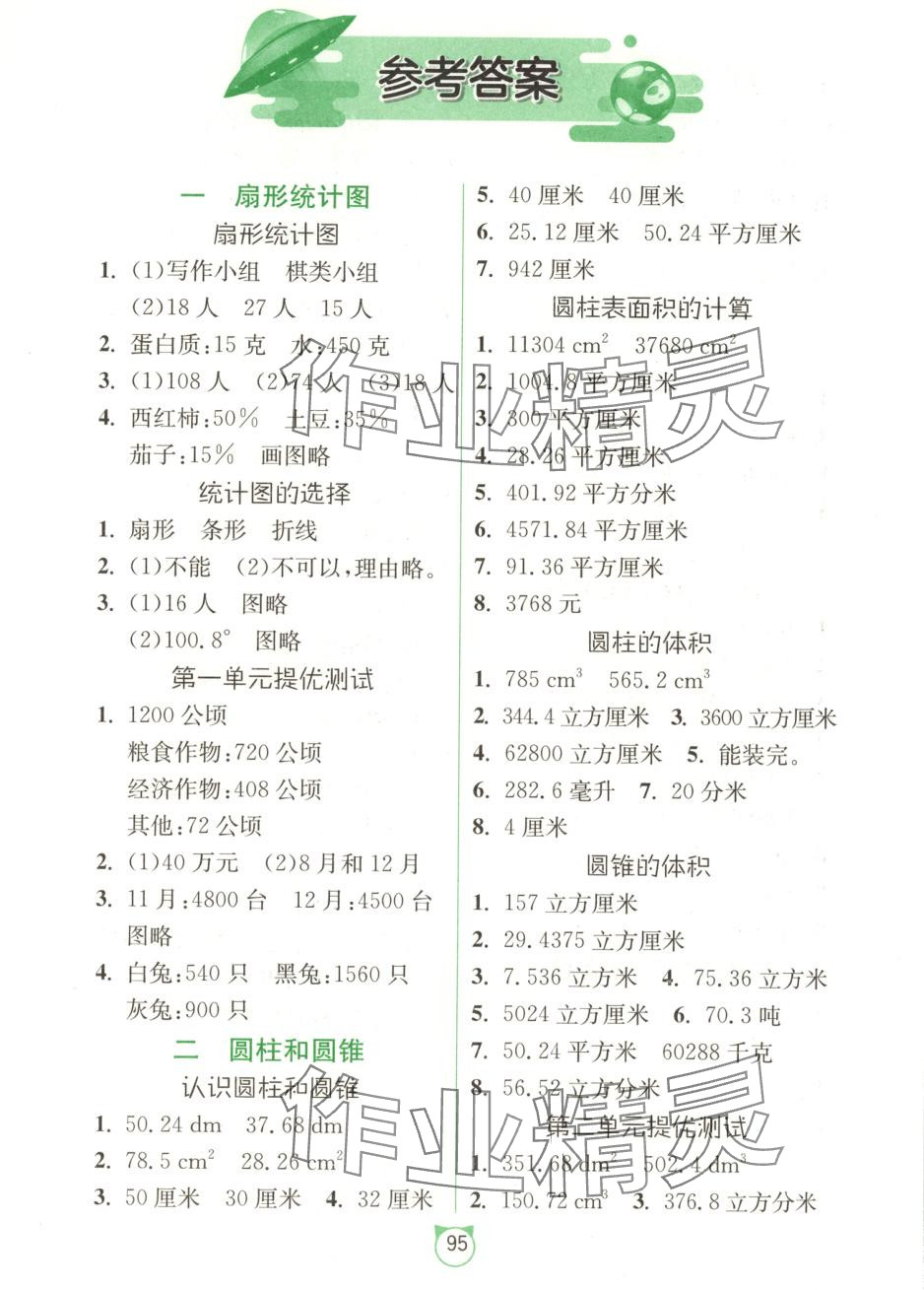 2025年春雨教育專項巧練應用題卡六年級數學下冊蘇教版 第1頁