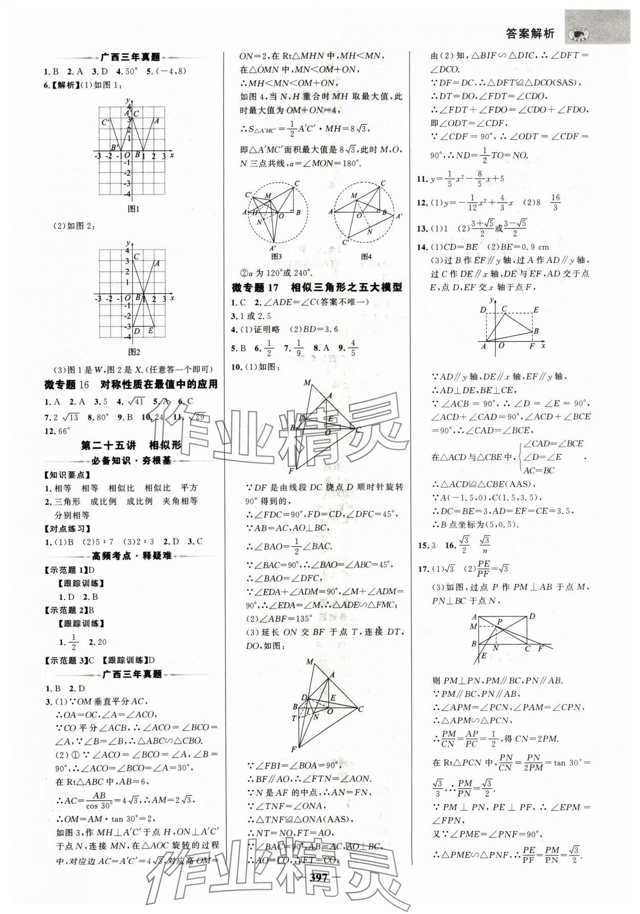 2025年世纪金榜金榜中考数学广西专版 参考答案第16页