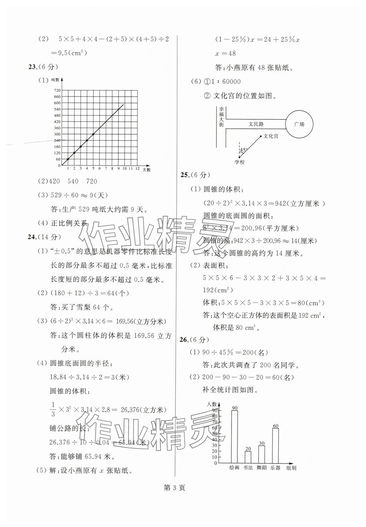 2025年试题优化龙江期末六年级数学下册人教版&nbsp;参考答案第3页