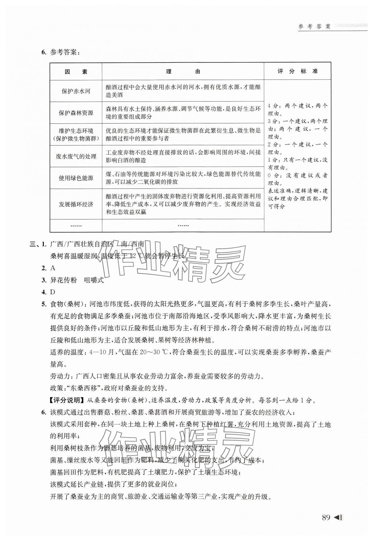 2025年上海新中考試題分類匯編地理生命科學(xué) 參考答案第5頁