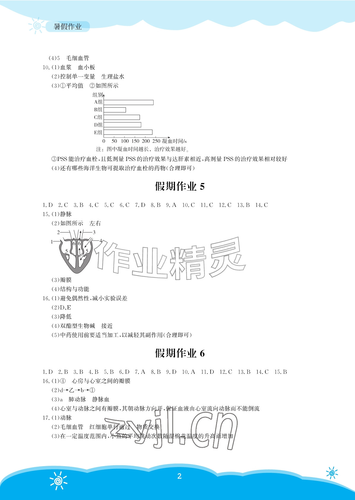 2026年暑假作业安徽教育出版社七年级生物北师大版&nbsp;参考答案第2页