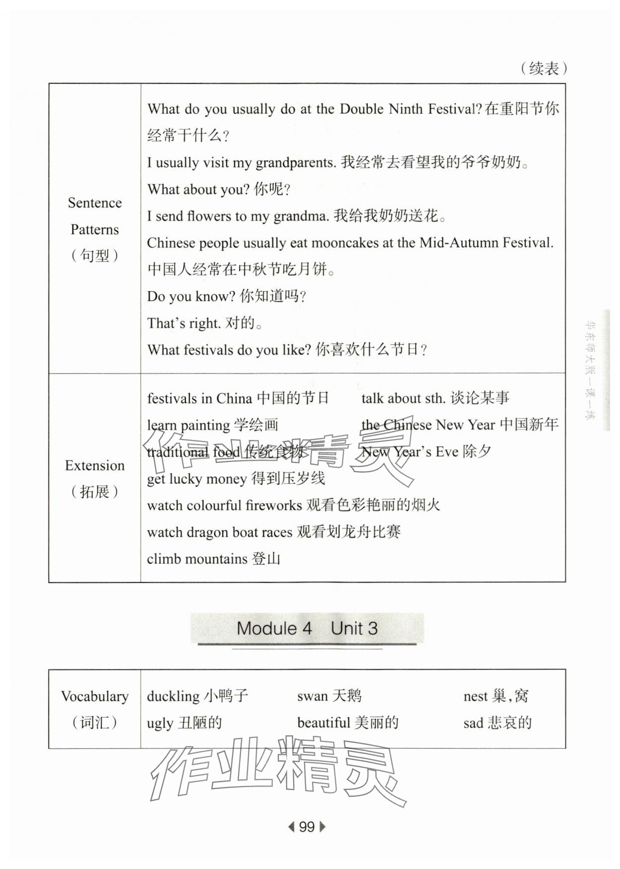 2024年华东师大版一课一练四年级英语下册沪教版五四制 参考答案第9页