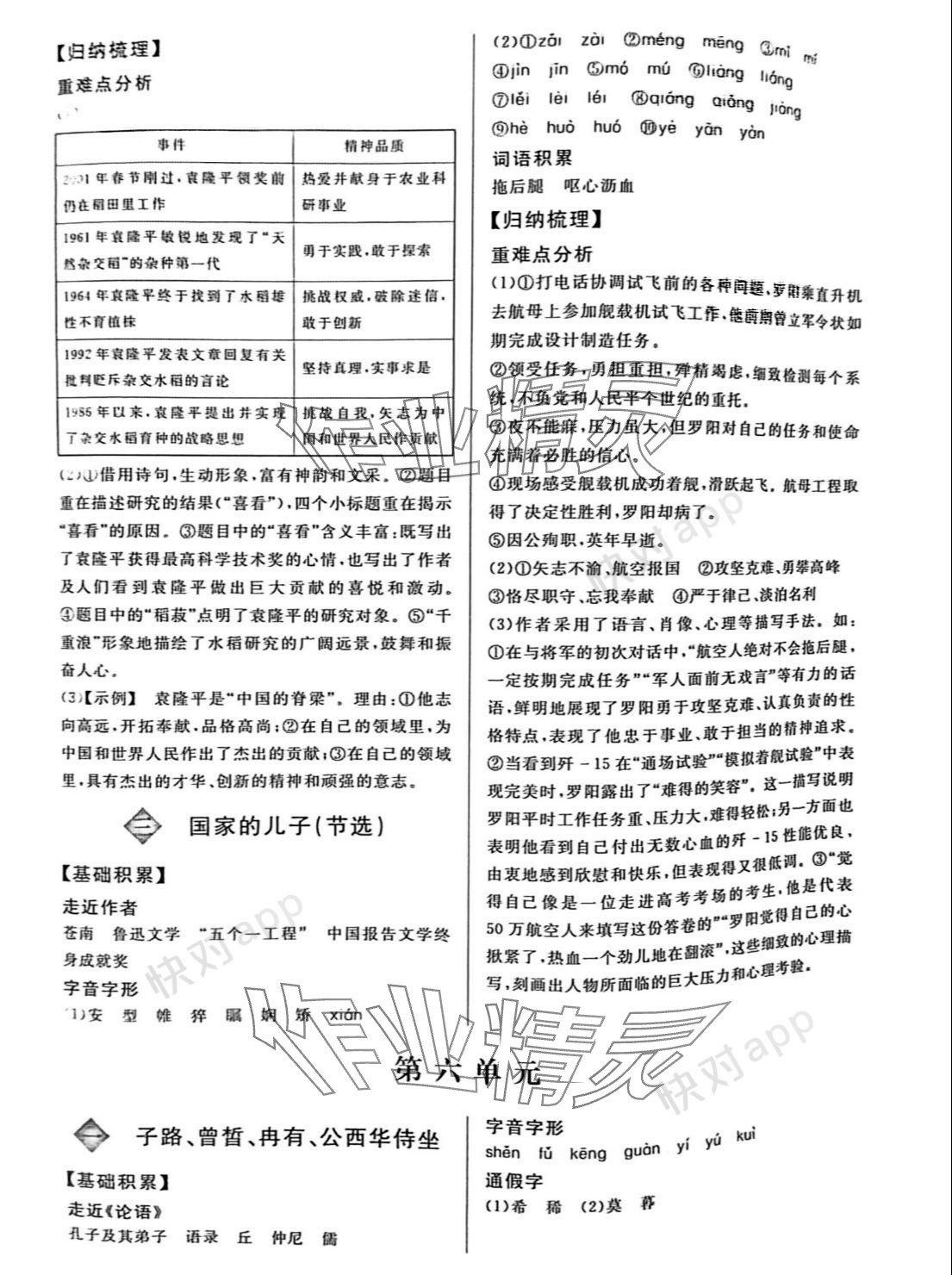 2023年學(xué)練考電子科技大學(xué)出版社中職語(yǔ)文上冊(cè)基礎(chǔ)模塊 參考答案第5頁(yè)