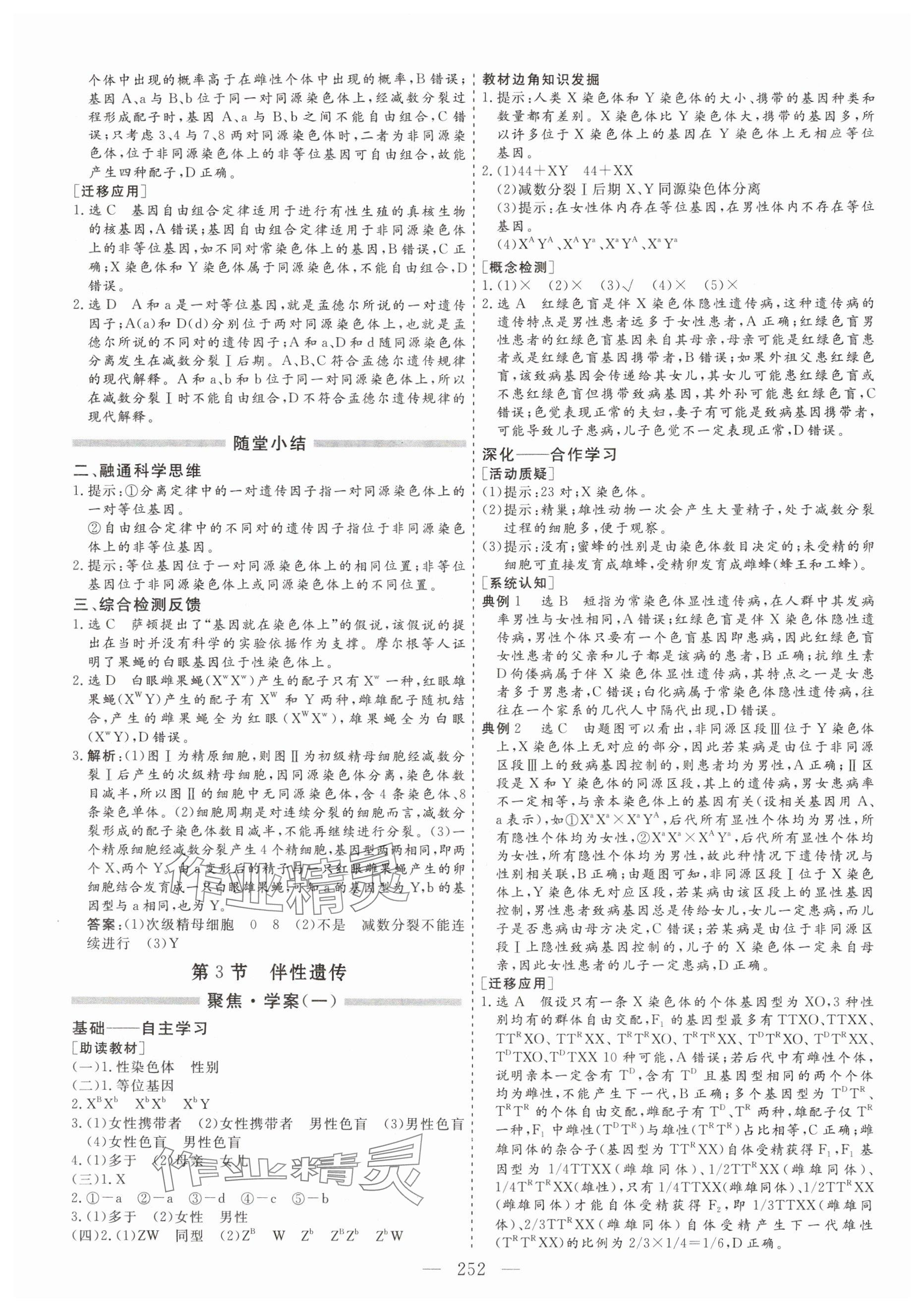 2024年新課程學(xué)案高中同步導(dǎo)學(xué)高中生物必修2人教版 參考答案第12頁