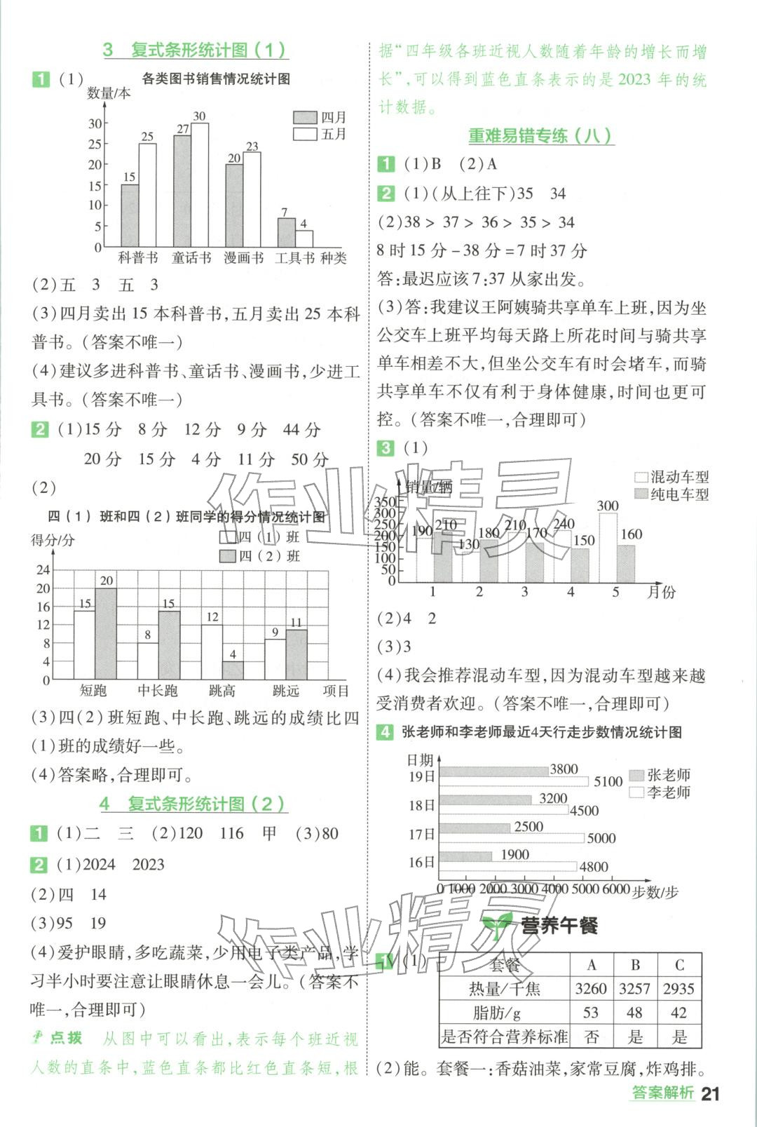 2026年一遍过四年级数学下册人教版&nbsp;第21页