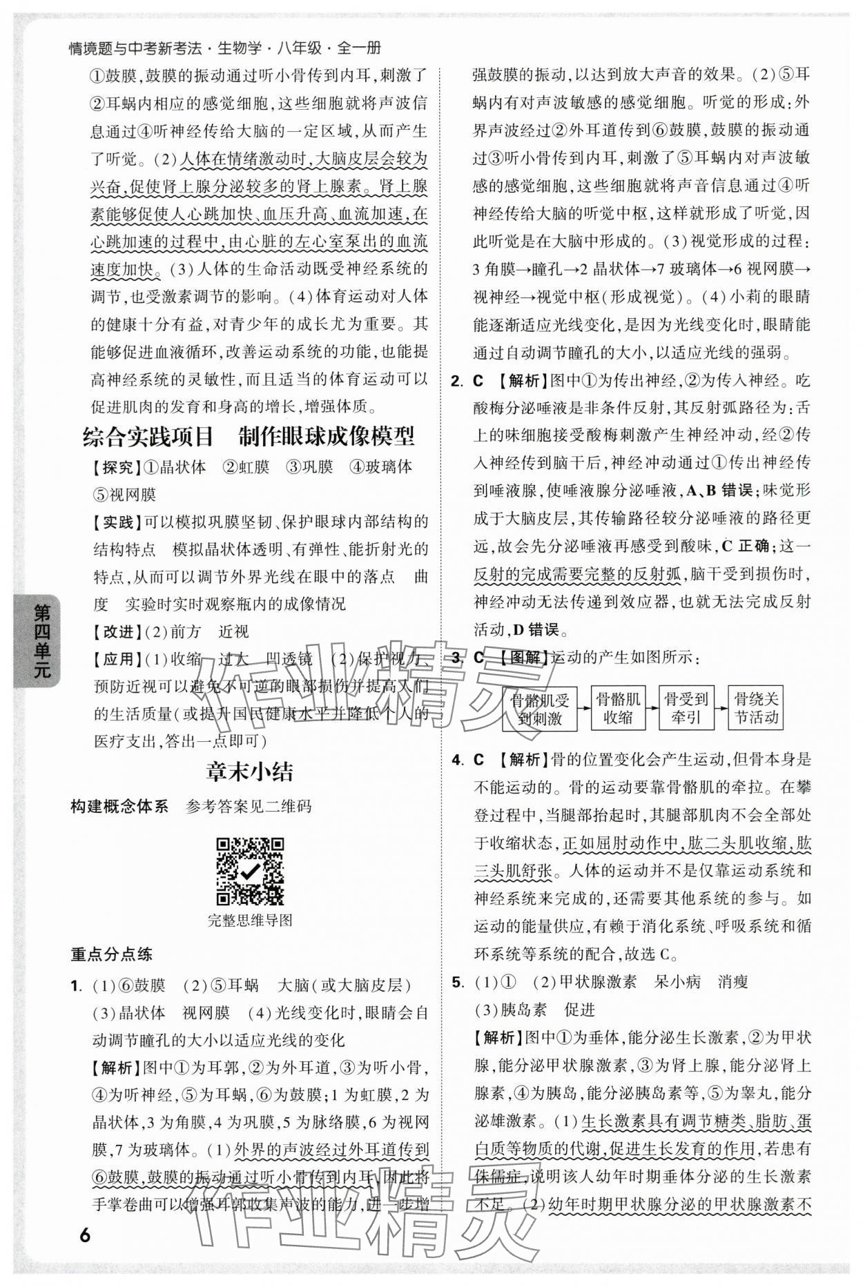 2025年万唯中考情境题八年级生物全一册人教版&nbsp;第6页