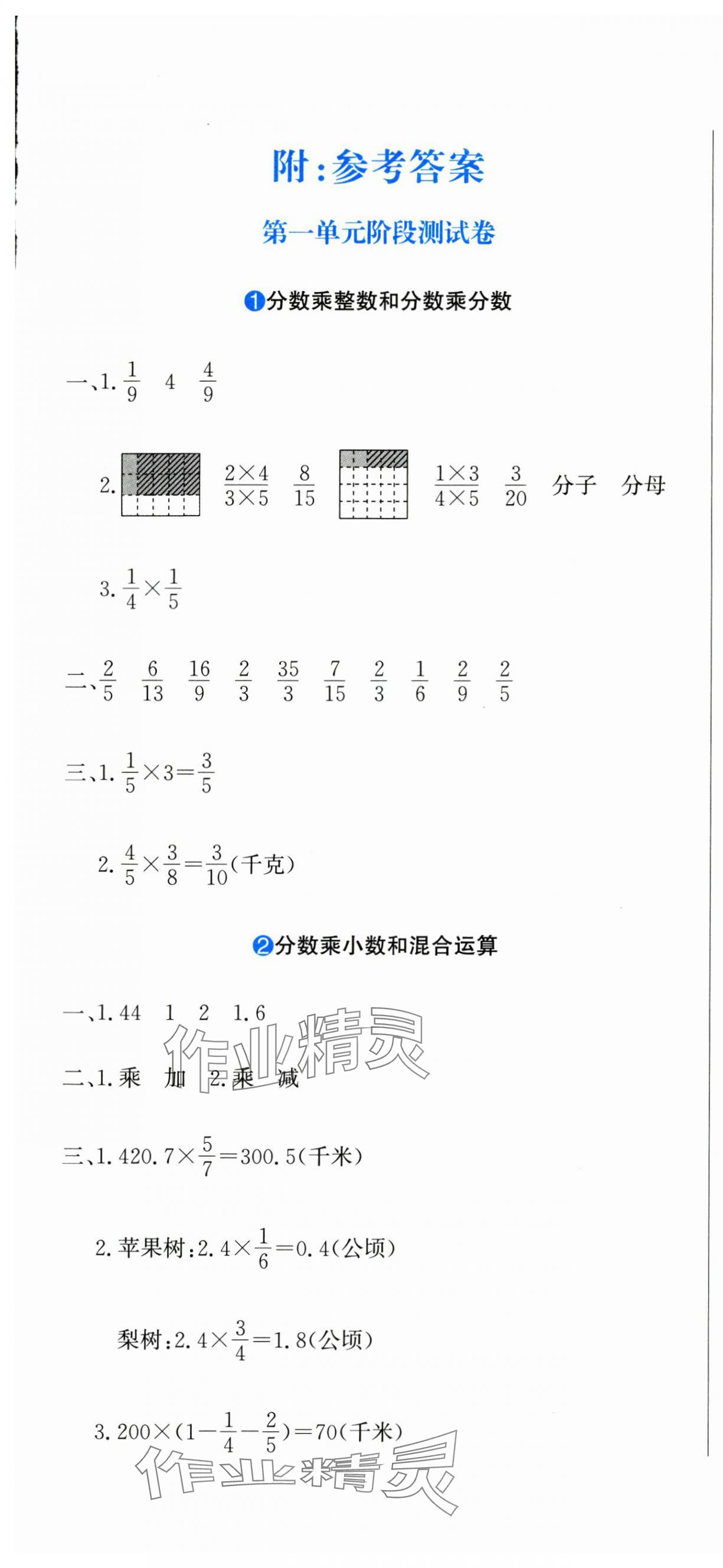 2024年提分教练六年级数学上册人教版 第1页