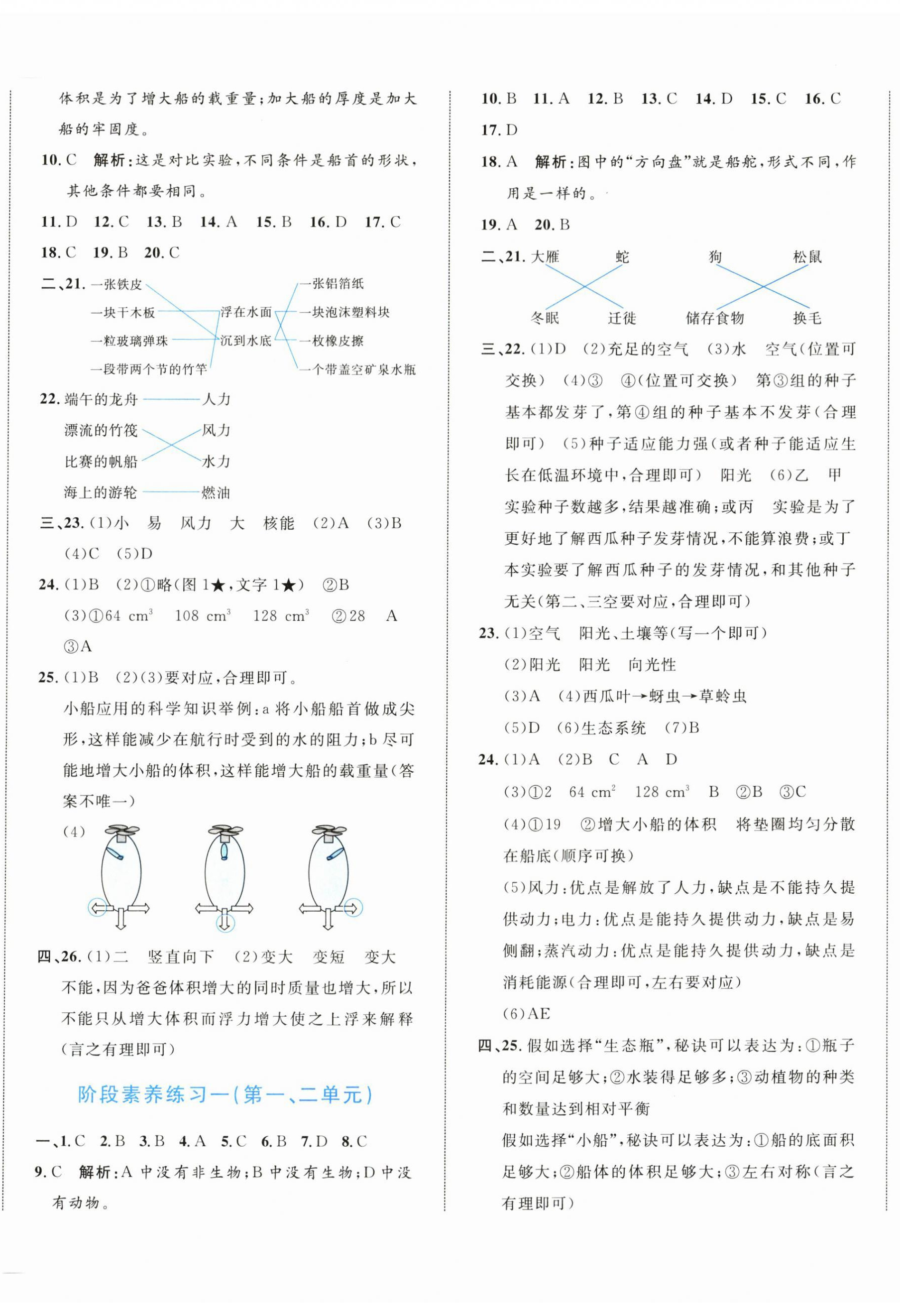 2025年浙點通提優卷五年級科學下冊教科版 參考答案第2頁