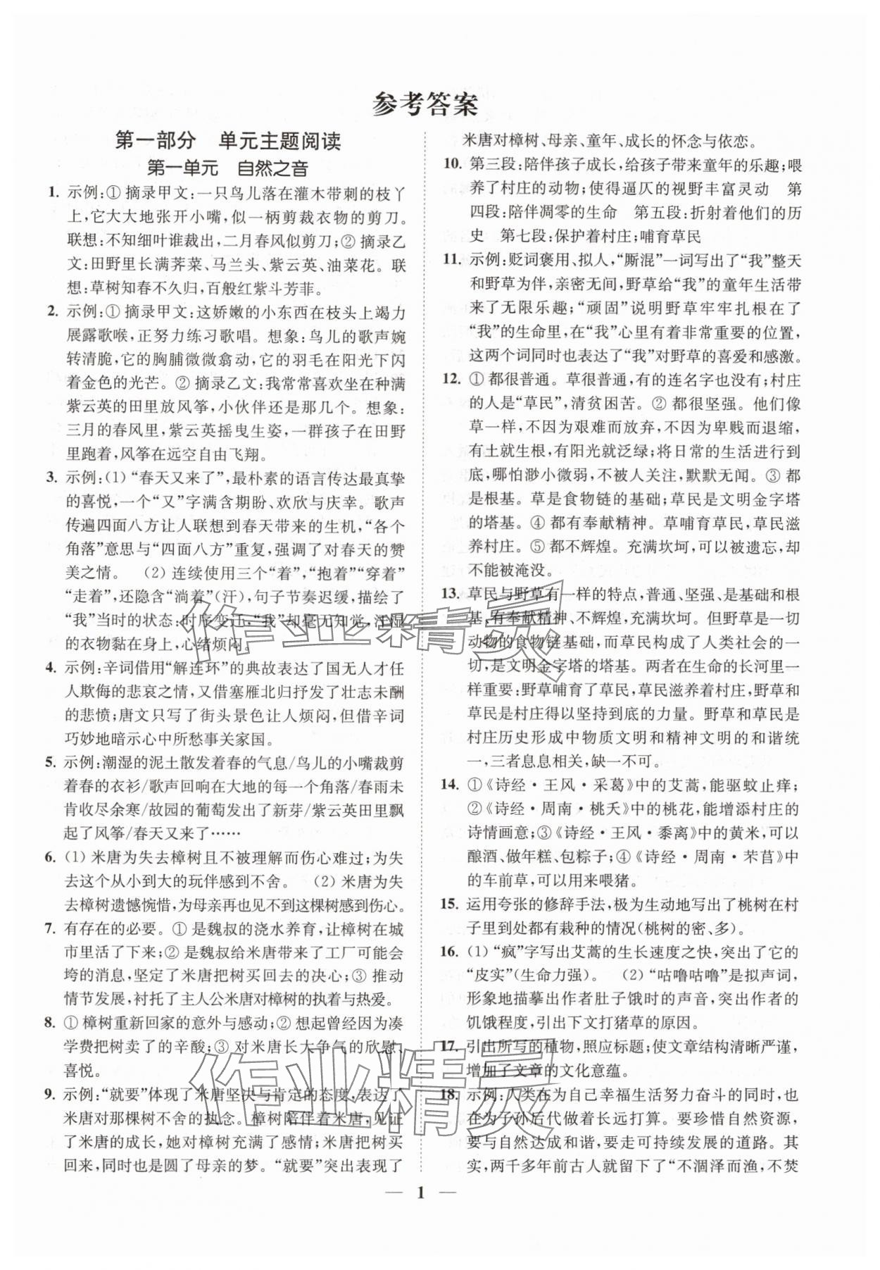 2024年一閱優(yōu)品尖子生培優(yōu)教程九年級語文全一冊人教版 第1頁