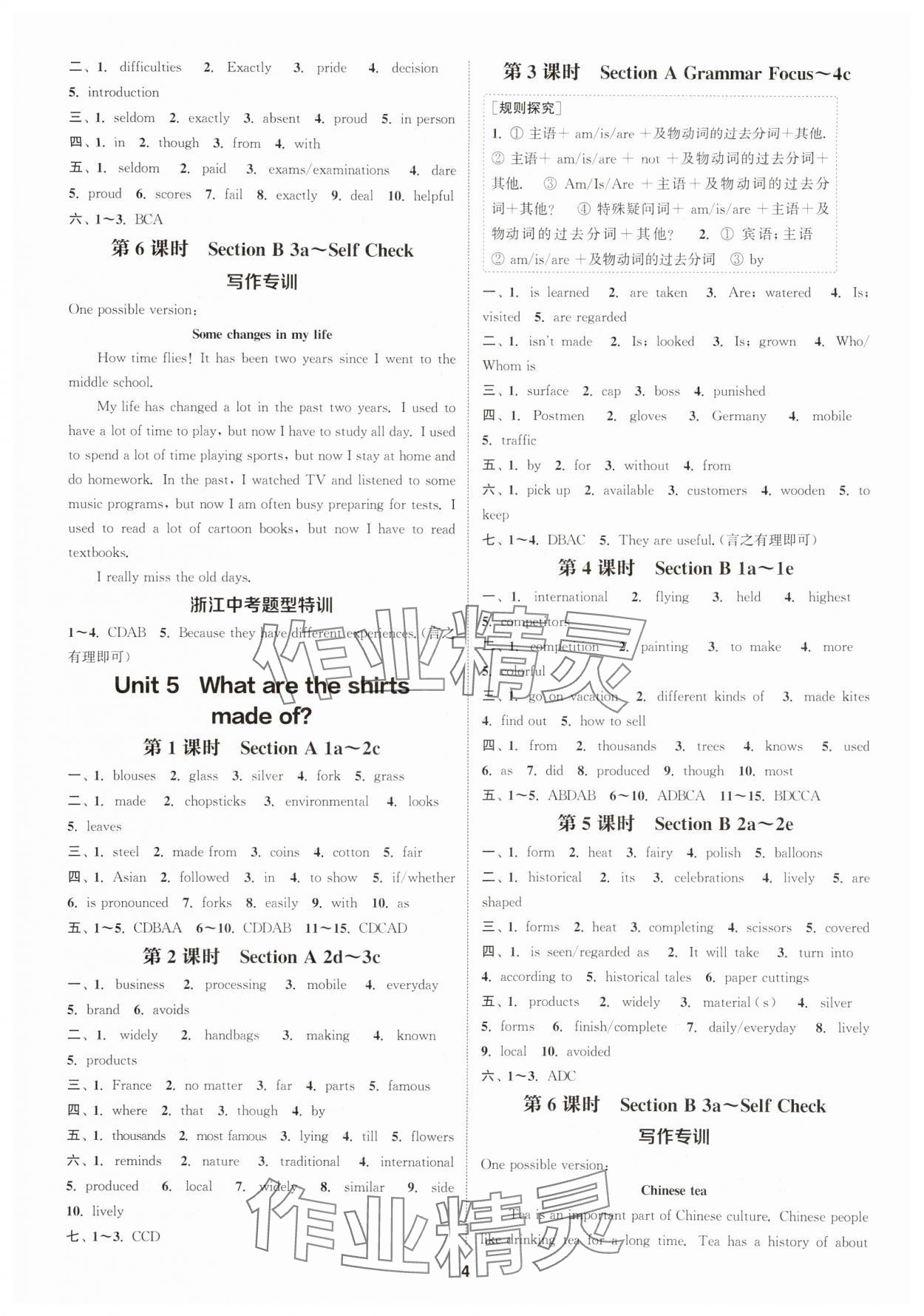 2025年通成学典课时作业本九年级英语全一册人教版浙江专版 第4页