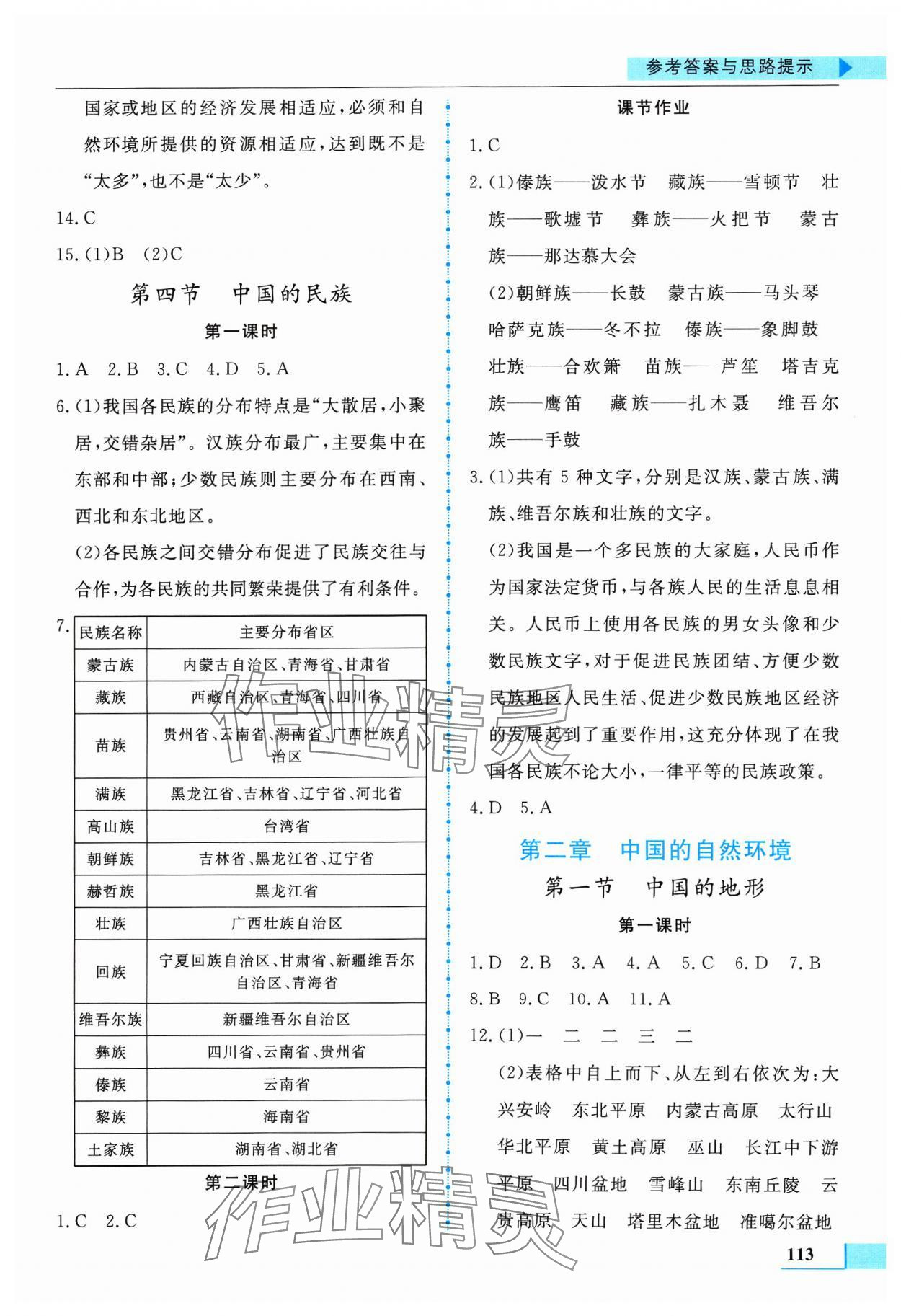 2023年名师点拨配套练习课时作业八年级地理上册湘教版 第3页