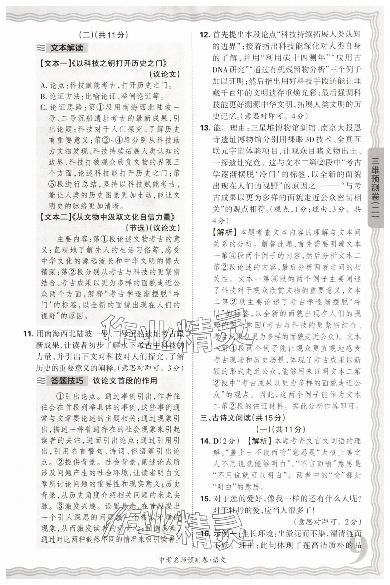 2025年王朝霞中考名師預(yù)測卷語文河南專版 第9頁