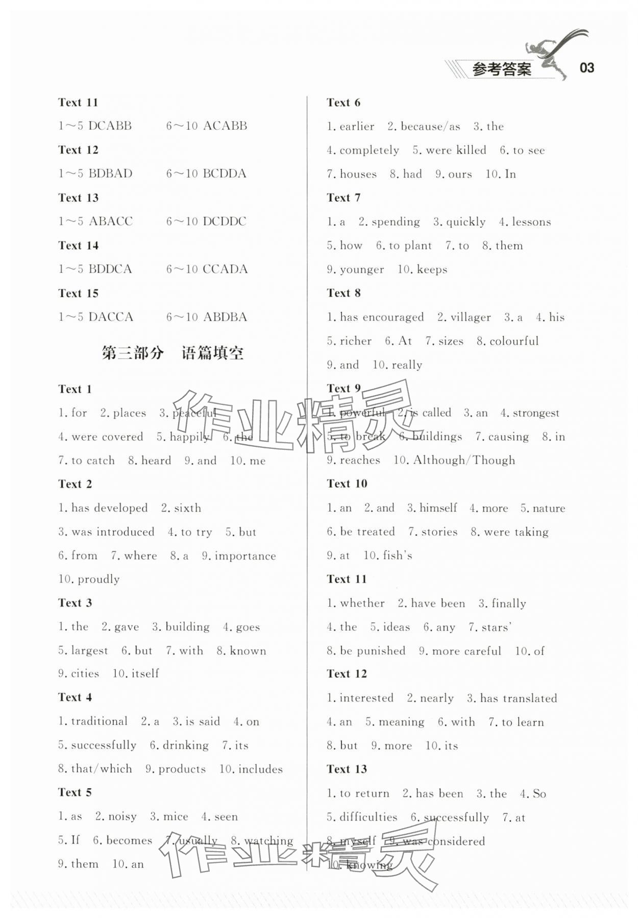 2025年中考冲刺英语专题复习辽宁专版 参考答案第3页