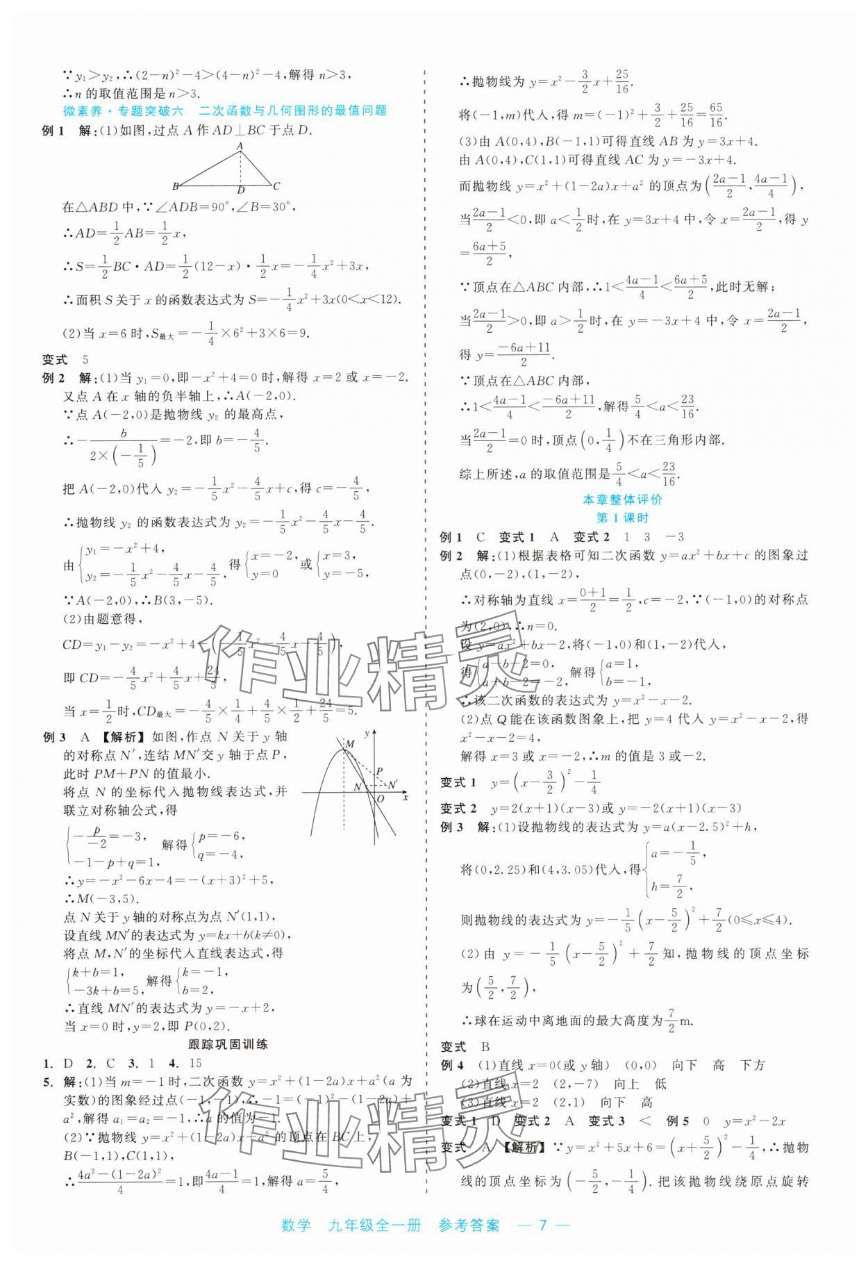 2023年精彩練習(xí)就練這一本九年級(jí)數(shù)學(xué)全一冊(cè)浙教版評(píng)議教輔 第7頁(yè)