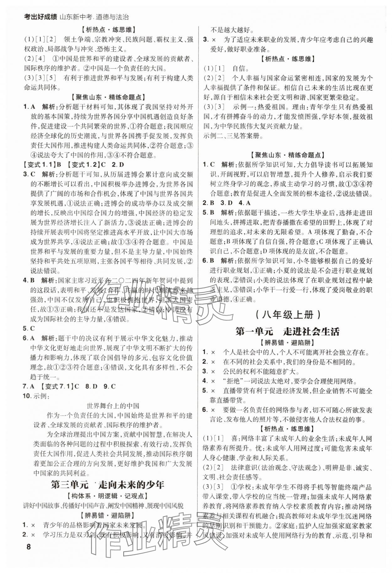 2025年考出好成績中考總復習道德與法治山東專版 第8頁