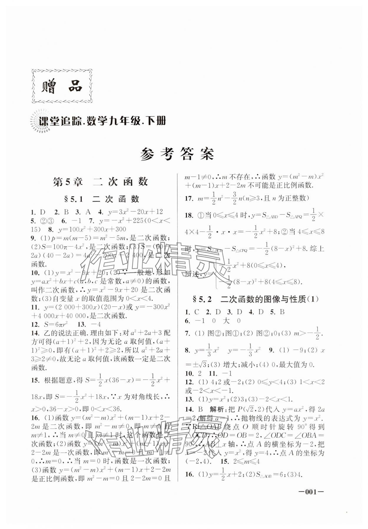 2025年課堂追蹤九年級數(shù)學下冊蘇科版 第1頁