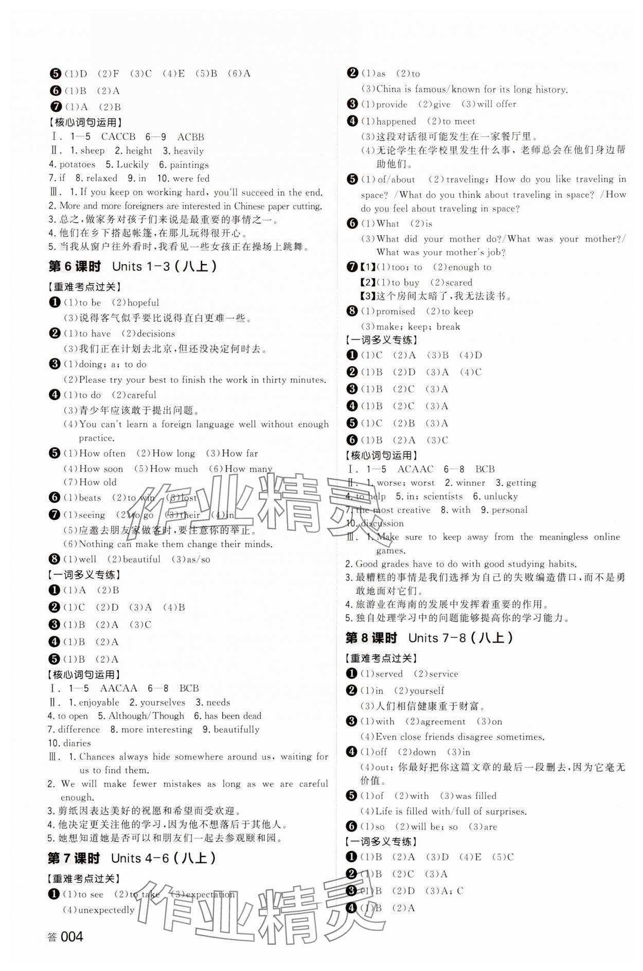 2024年全品中考復(fù)習(xí)方案英語湖南專版 參考答案第3頁(yè)