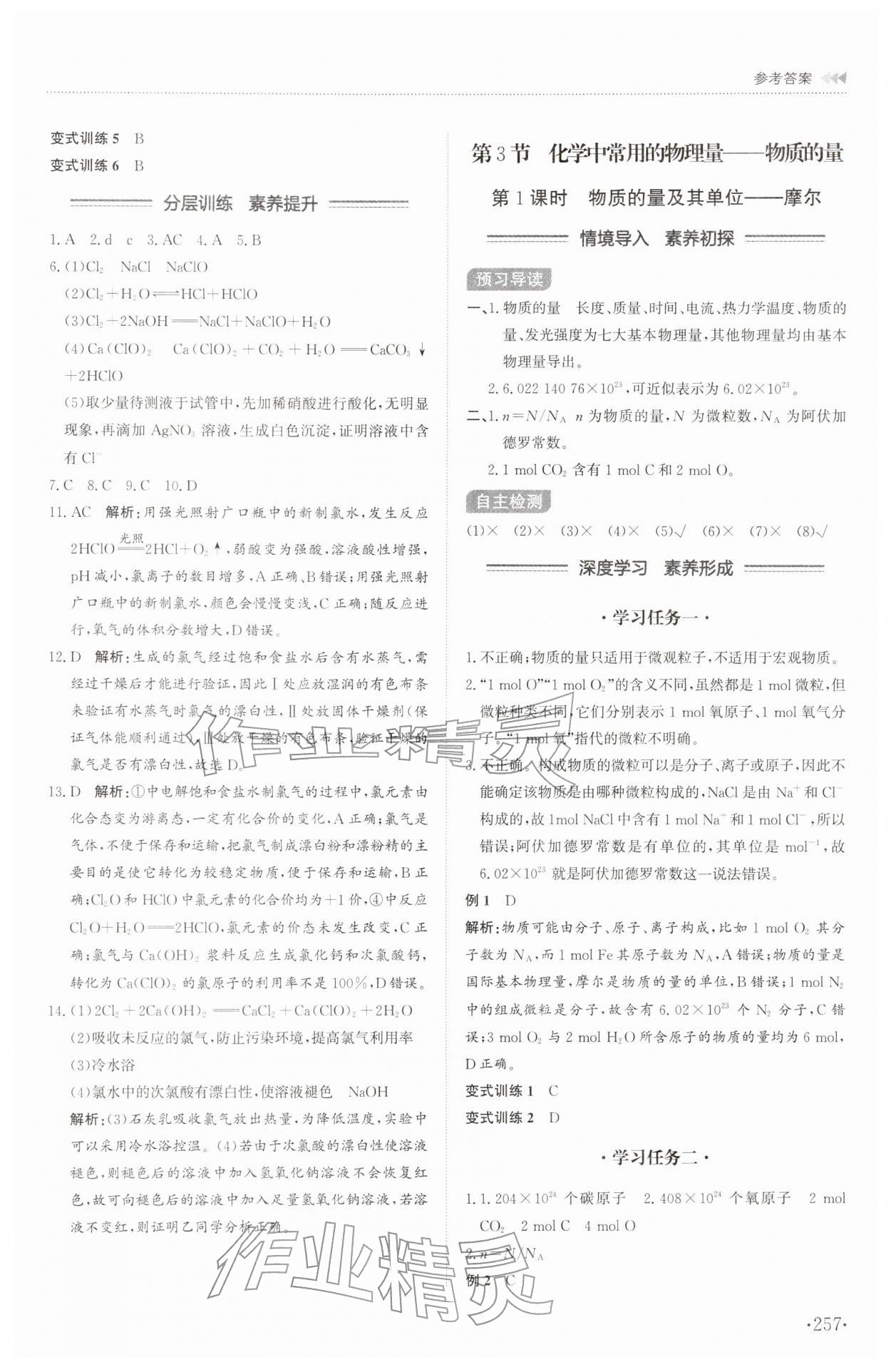 2025年同步练习册山东科学技术出版社高中化学必修第一册鲁科版 第5页