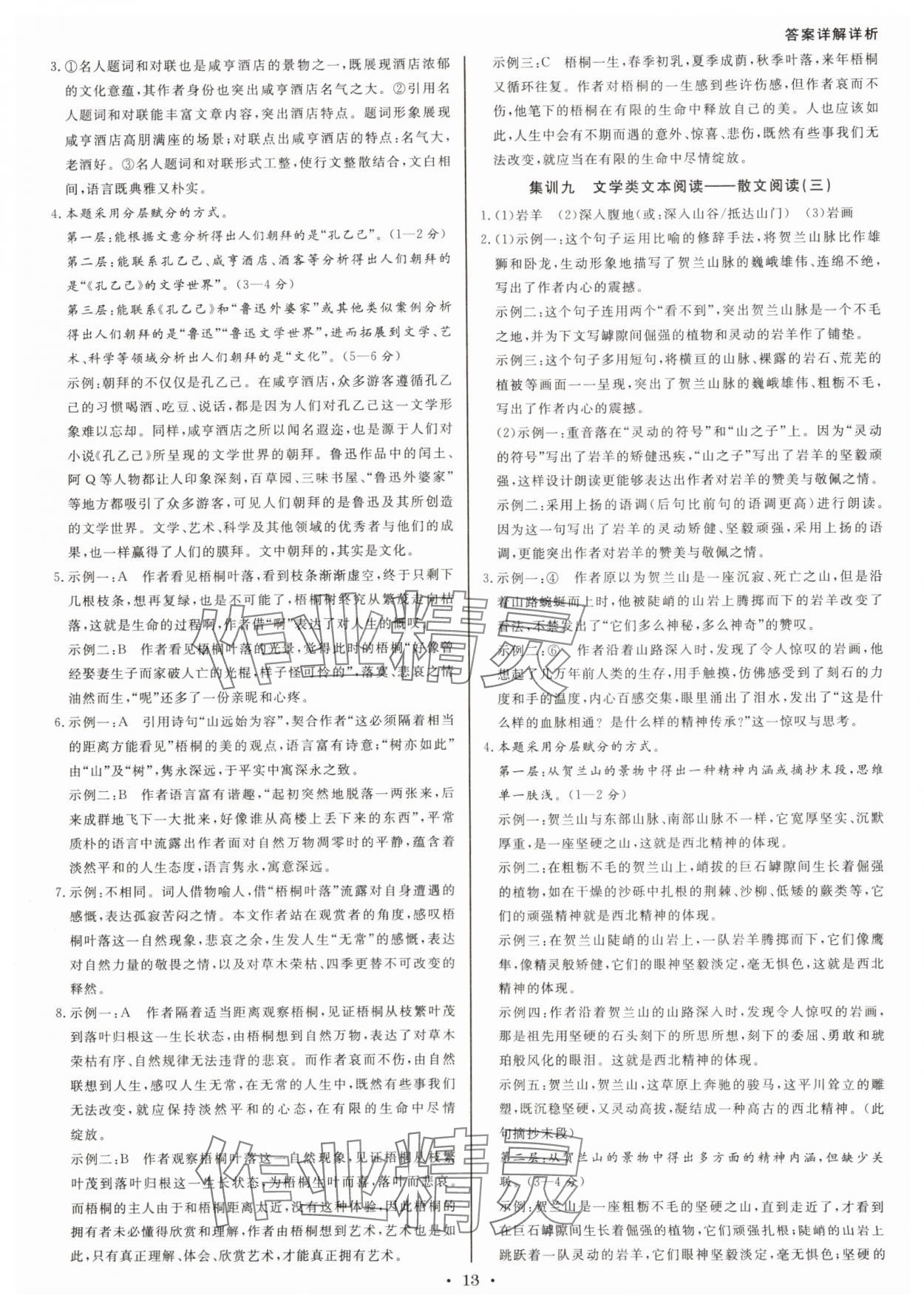 2025年浙派名師中考方略分類集訓(xùn)語文中考人教版浙江專版 參考答案第12頁