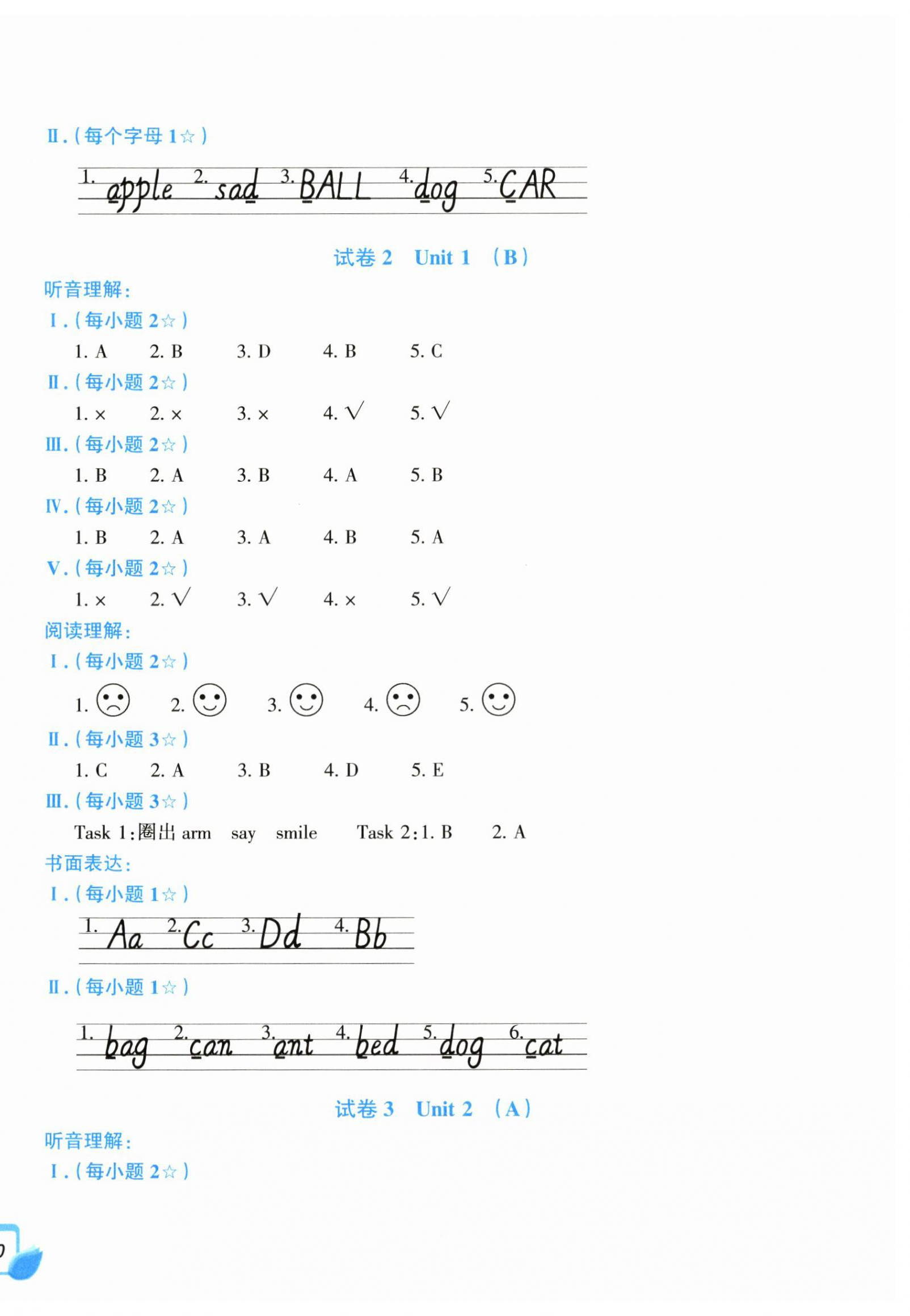 2025年学力测评小学生单元测试卷三年级英语上册人教版 第2页