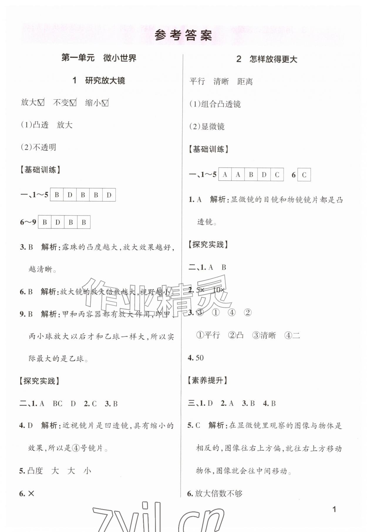 2026年素质培养与能力拓展五年级科学上册教科版&nbsp;第1页