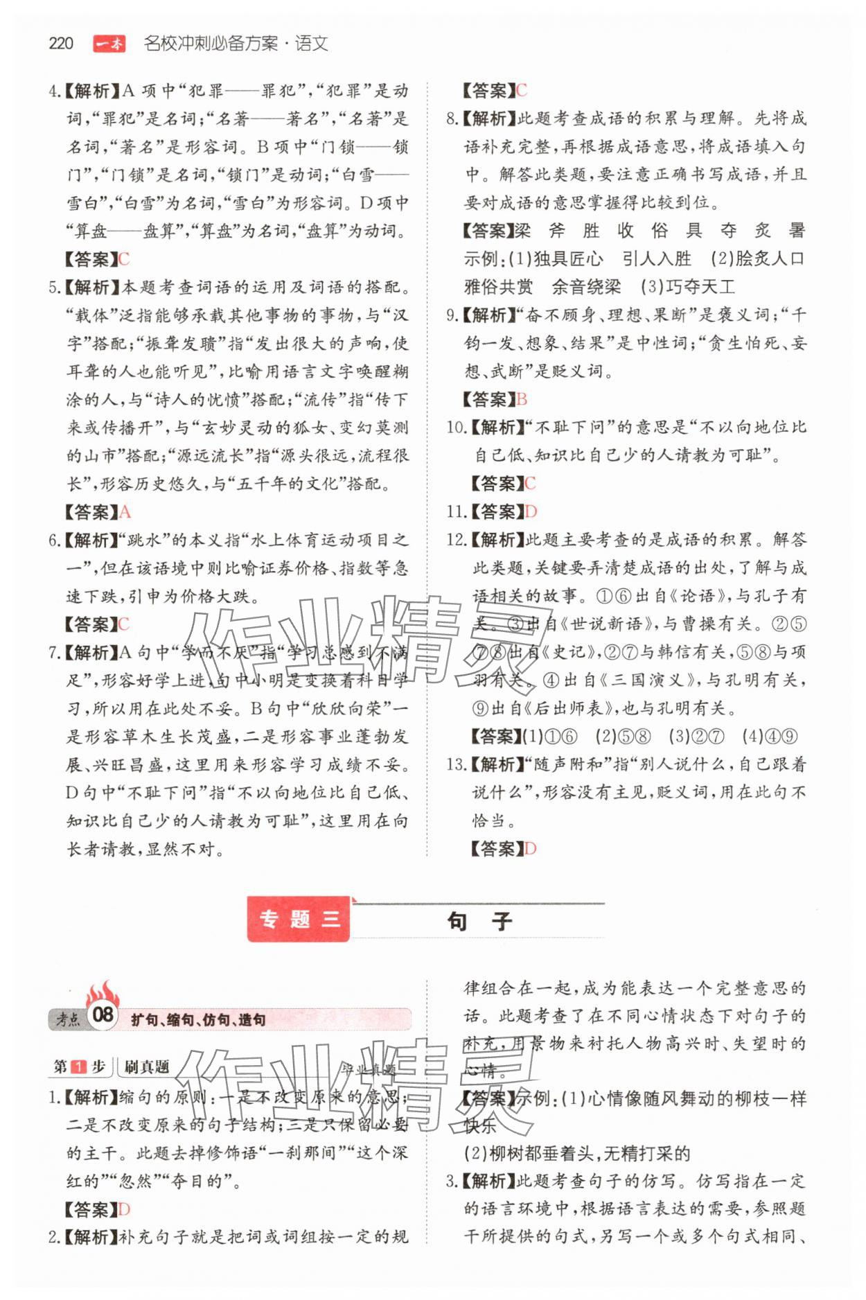 2025年一本名校冲刺必备方案六年级语文 第10页