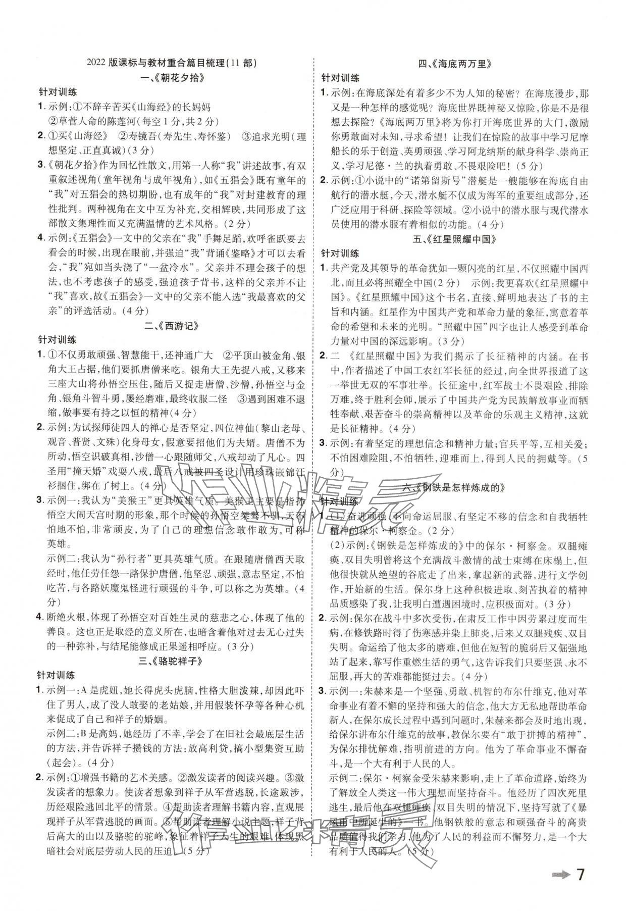 2025年領(lǐng)揚文化中考研究語文人教版河南專版 參考答案第6頁