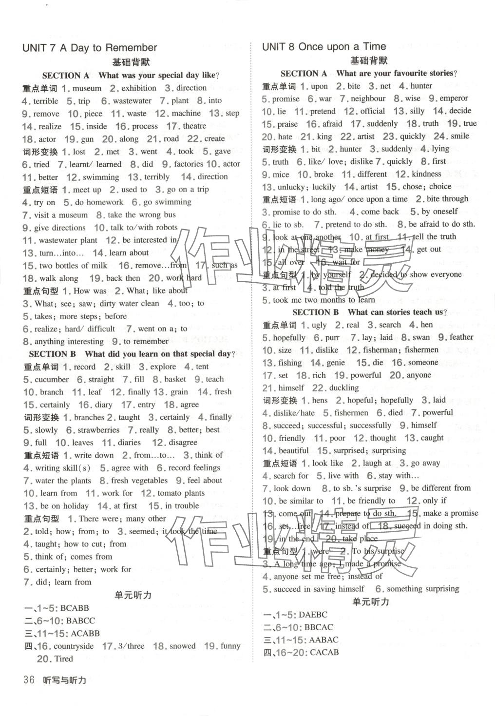 2025年點撥訓(xùn)練七年級英語下冊人教版&nbsp;第20頁