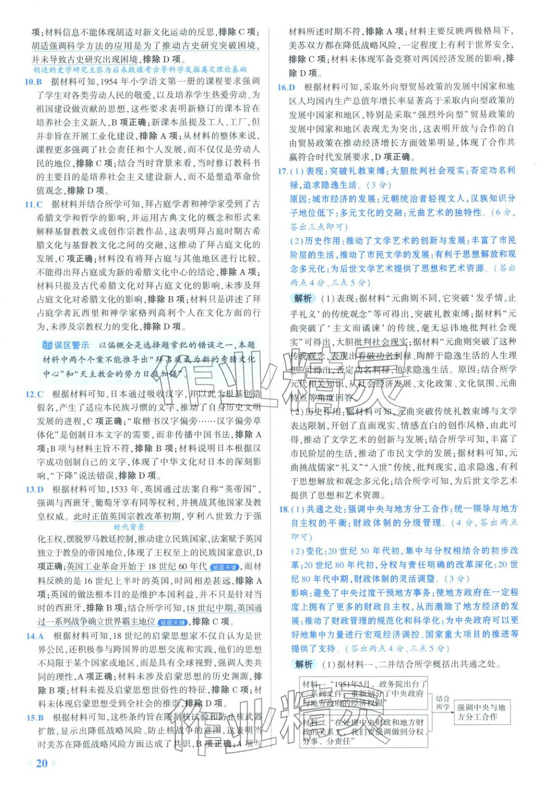 2026年53金卷优选卷汇编高中历史陕晋青宁专版&nbsp;第20页