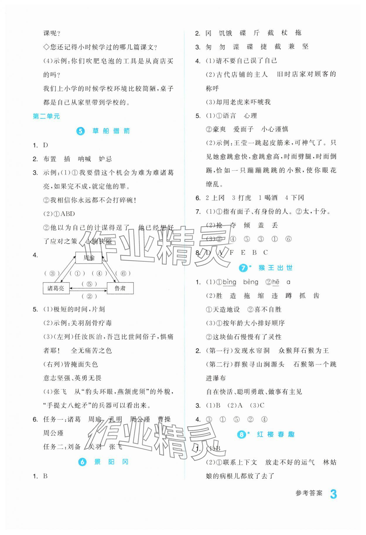 2024年全品學(xué)練考五年級語文下冊人教版浙江專版 第3頁