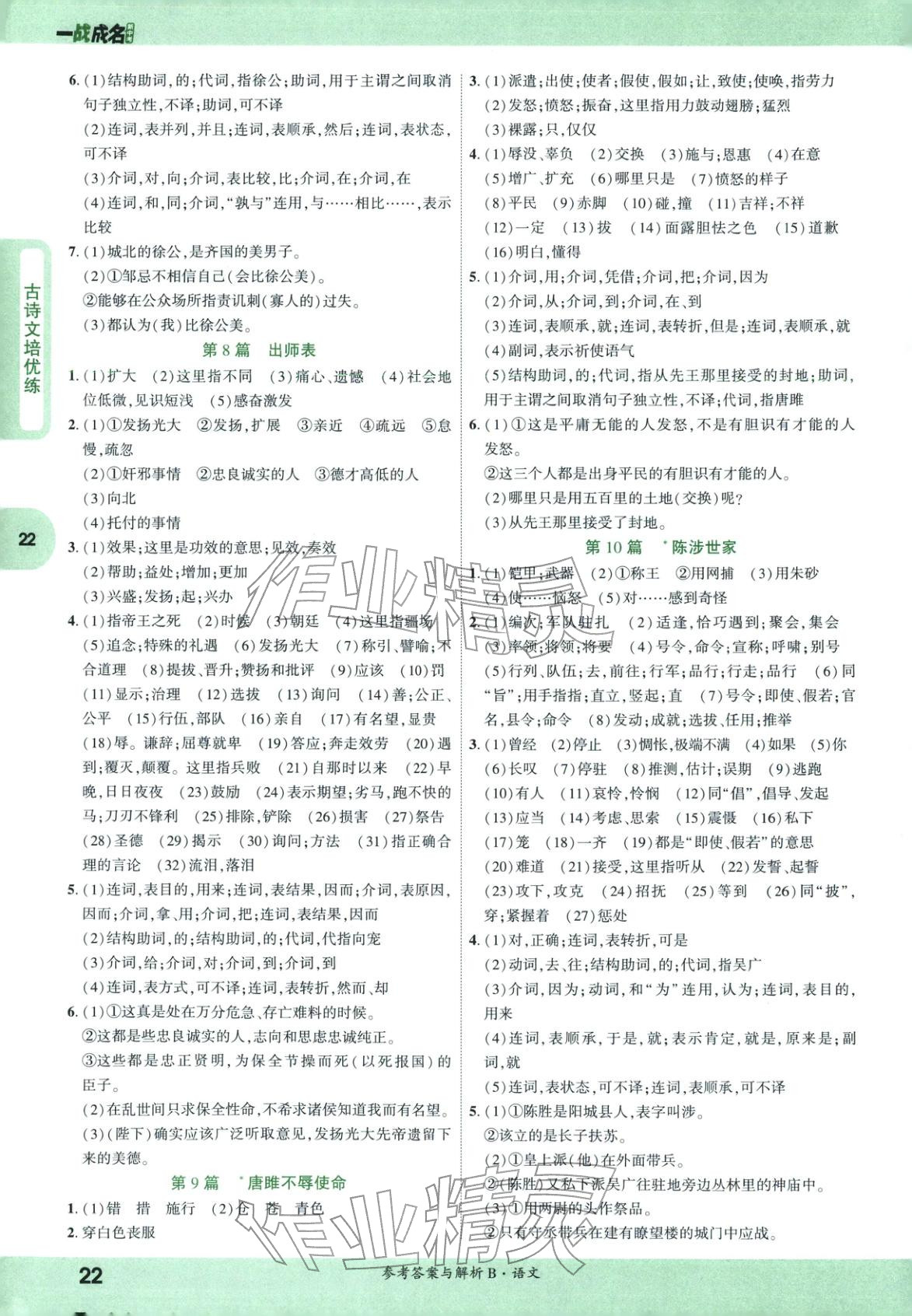 2026年纯练版总复习九年级语文全一册人教版&nbsp;第22页