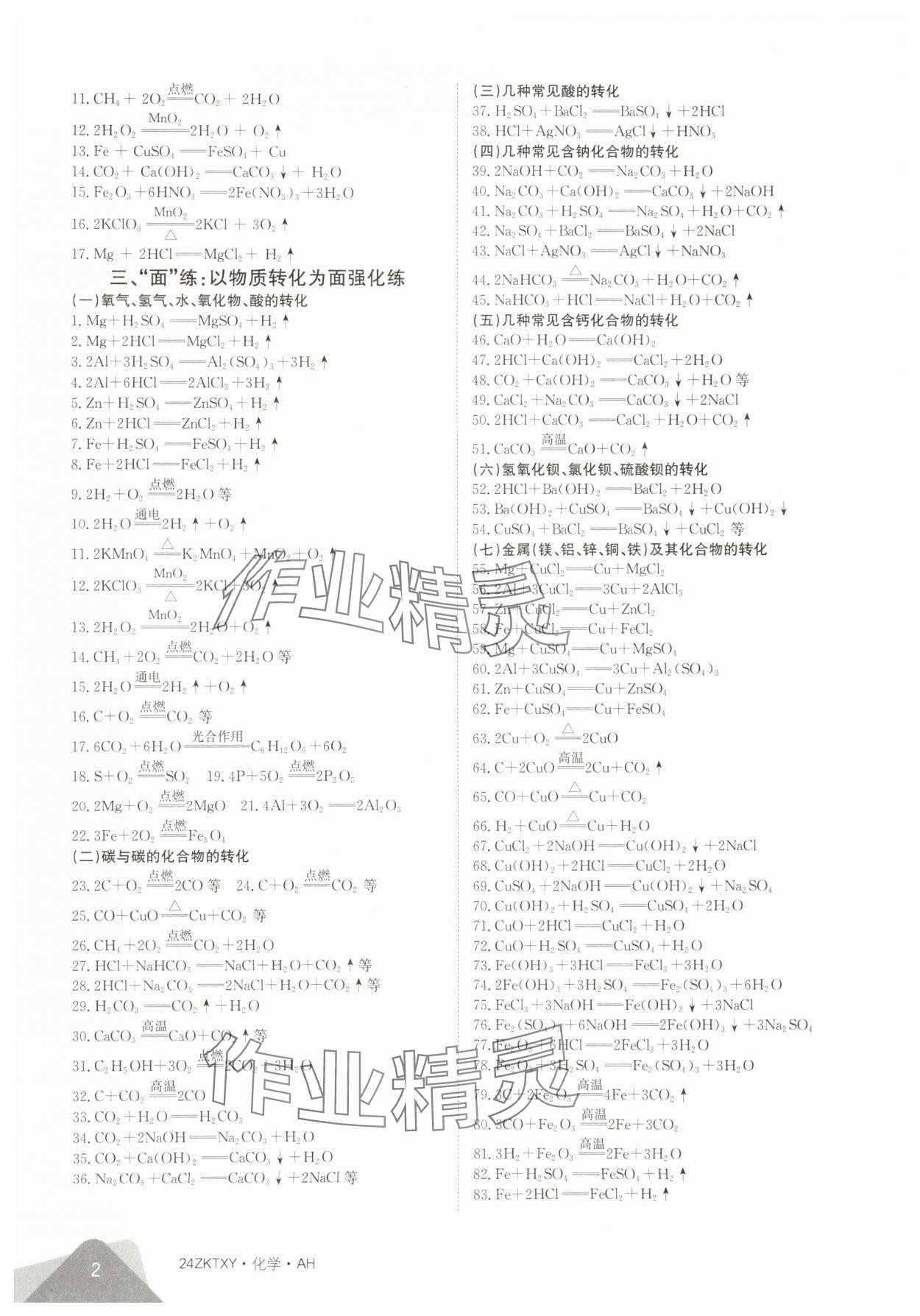 2024年中考特訓(xùn)營(yíng)化學(xué)中考人教版安徽專版 第2頁(yè)