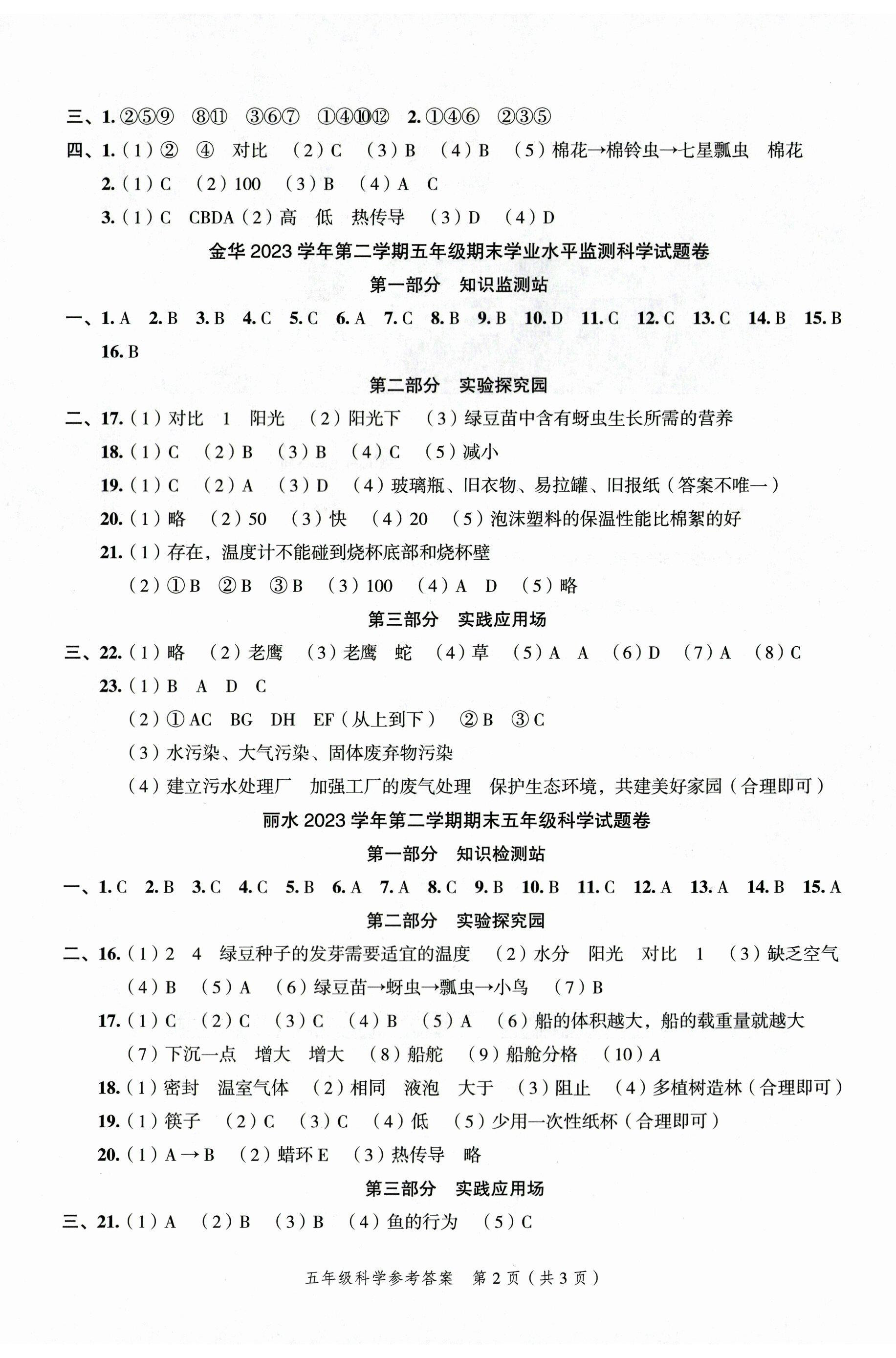 2024年名师面对面期末大通关五年级科学下册教科版 第2页