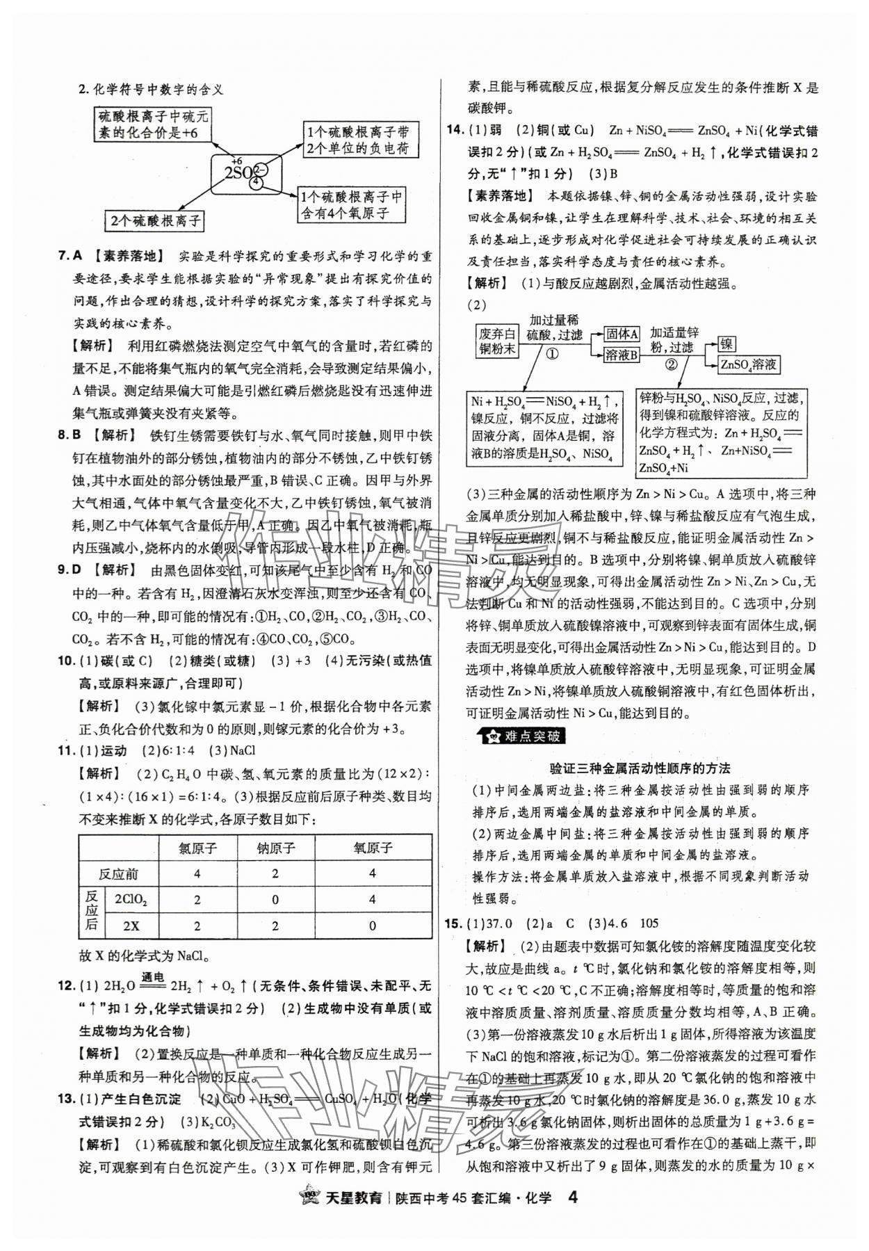 2024年金考卷45套匯編化學(xué)陜西專版 第4頁