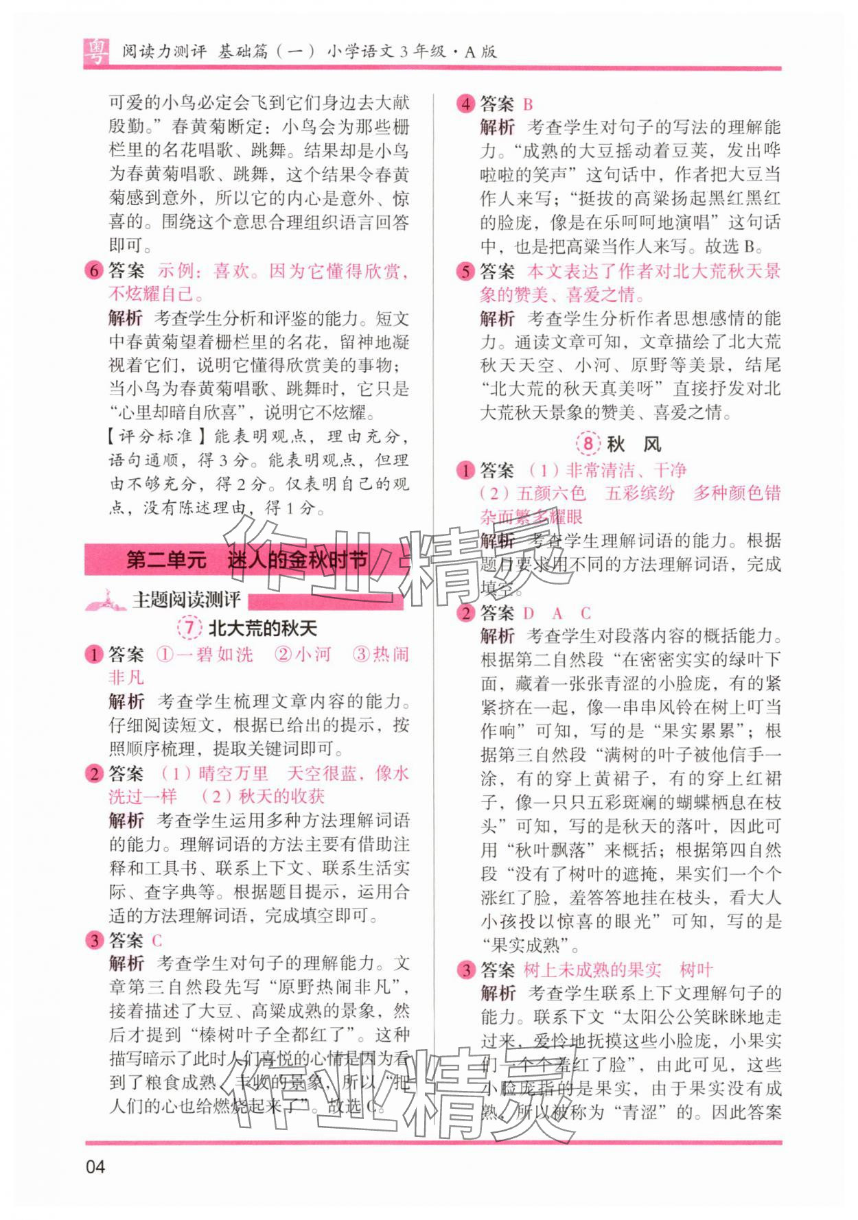 2025年木頭馬閱讀力測評小學語文三年級人教版培優(yōu)篇A版廣東專版 第4頁
