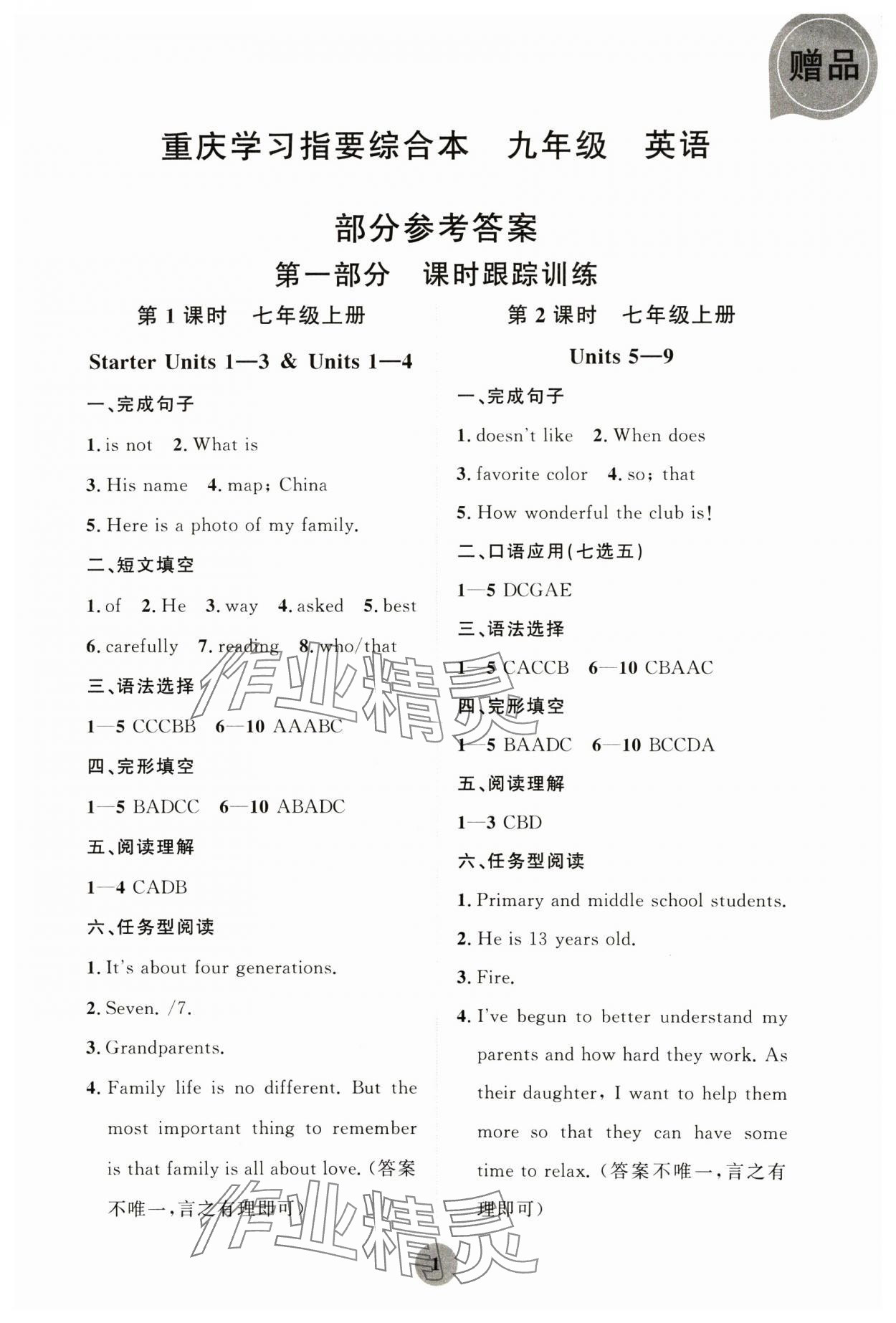 2025年学习指要综合本九年级英语 第1页