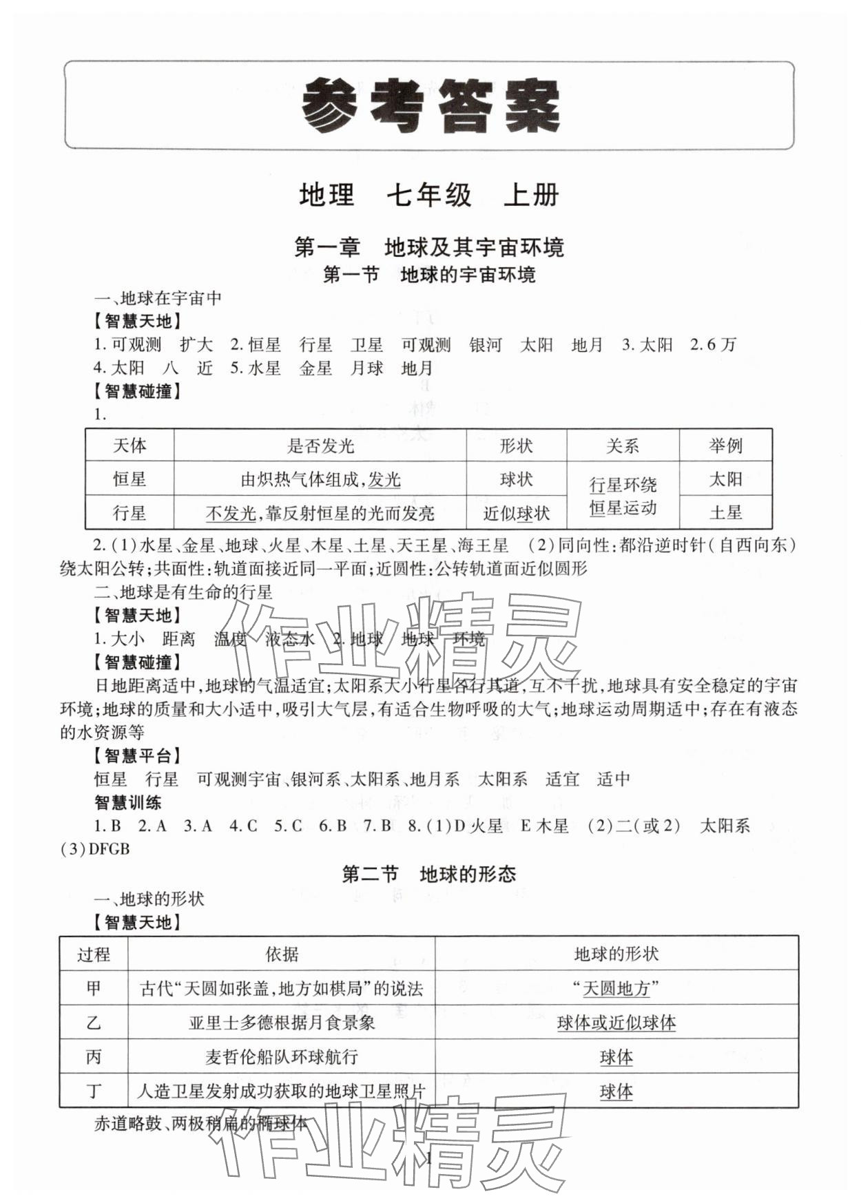 2025年智慧学习明天出版社七年级地理全一册商务星球版 第1页