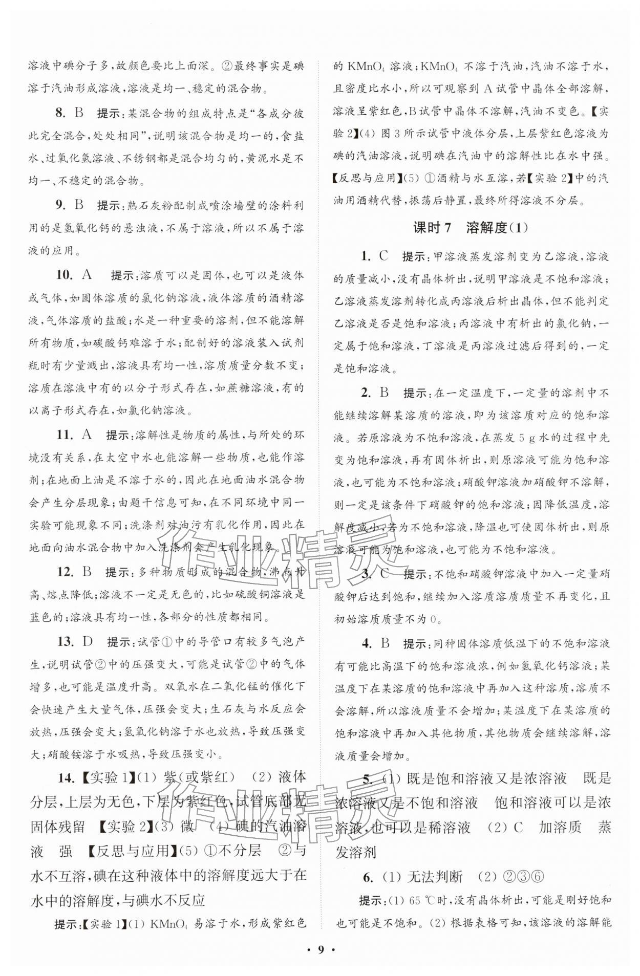 2026年初中化学小题狂做九年级下册人教版提优版&nbsp;第9页