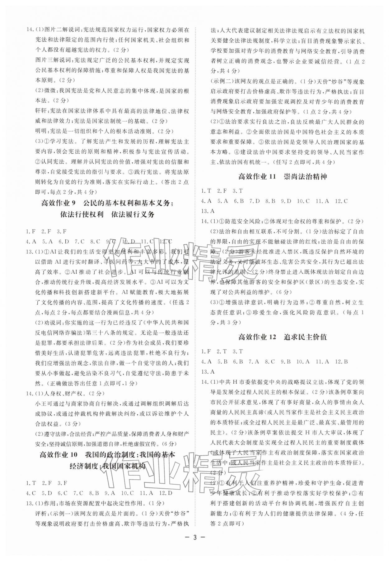 2026年精彩三年中考道德与法治浙江专版&nbsp;第3页