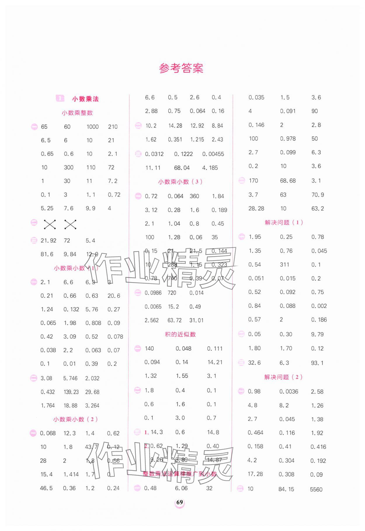 2024年計(jì)算全能五年級(jí)數(shù)學(xué)上冊(cè)人教版 第1頁(yè)