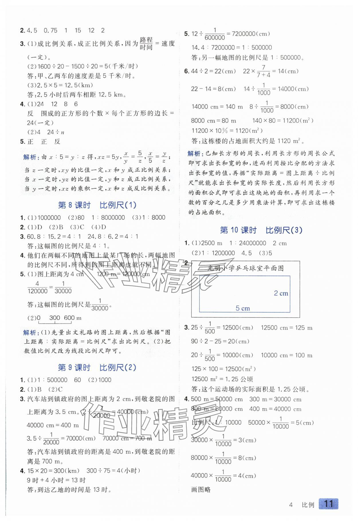 2025年練出好成績六年級數(shù)學下冊人教版河南專版 參考答案第10頁