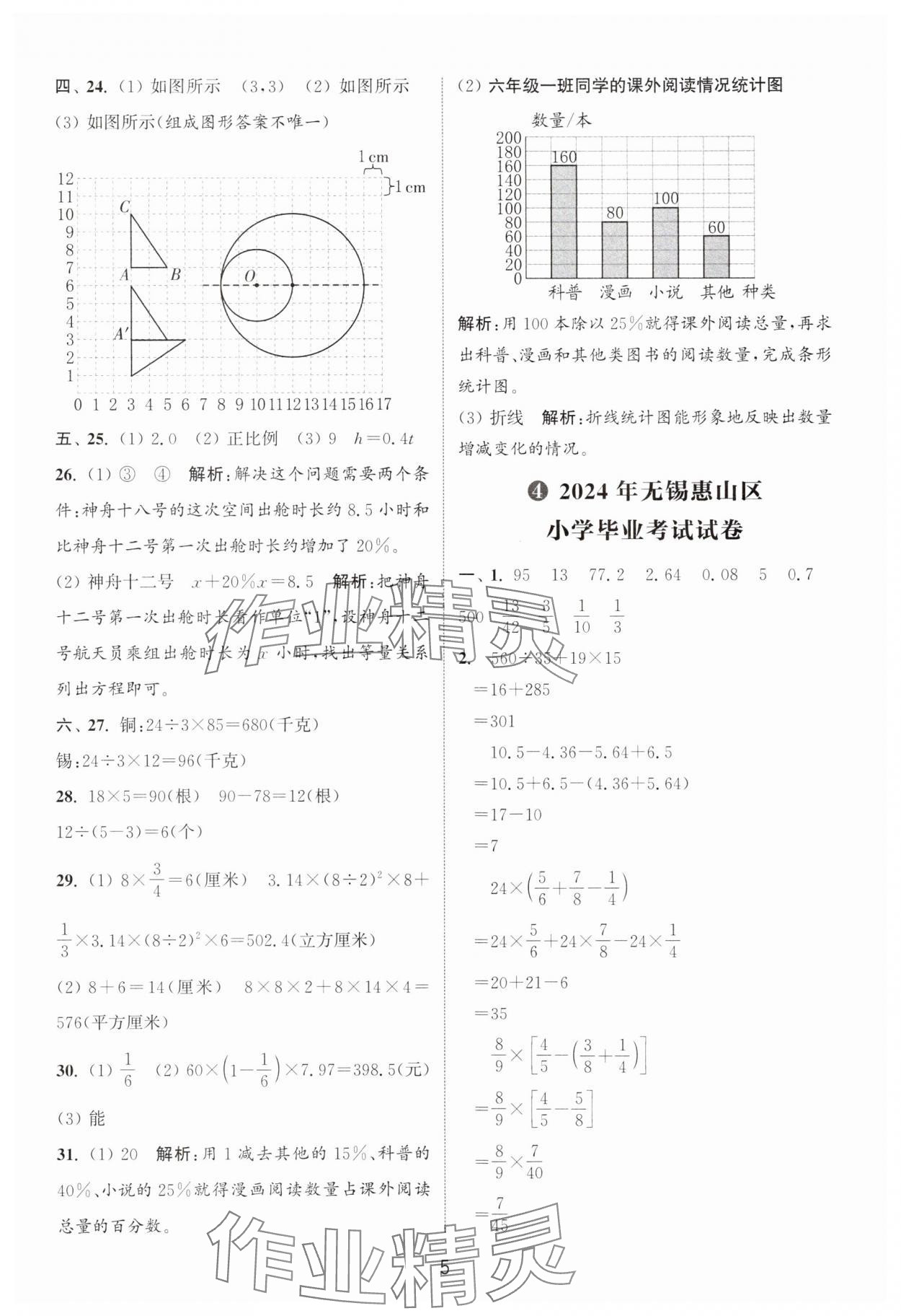 2025年小学毕业考试试卷精编数学江苏专版 第5页