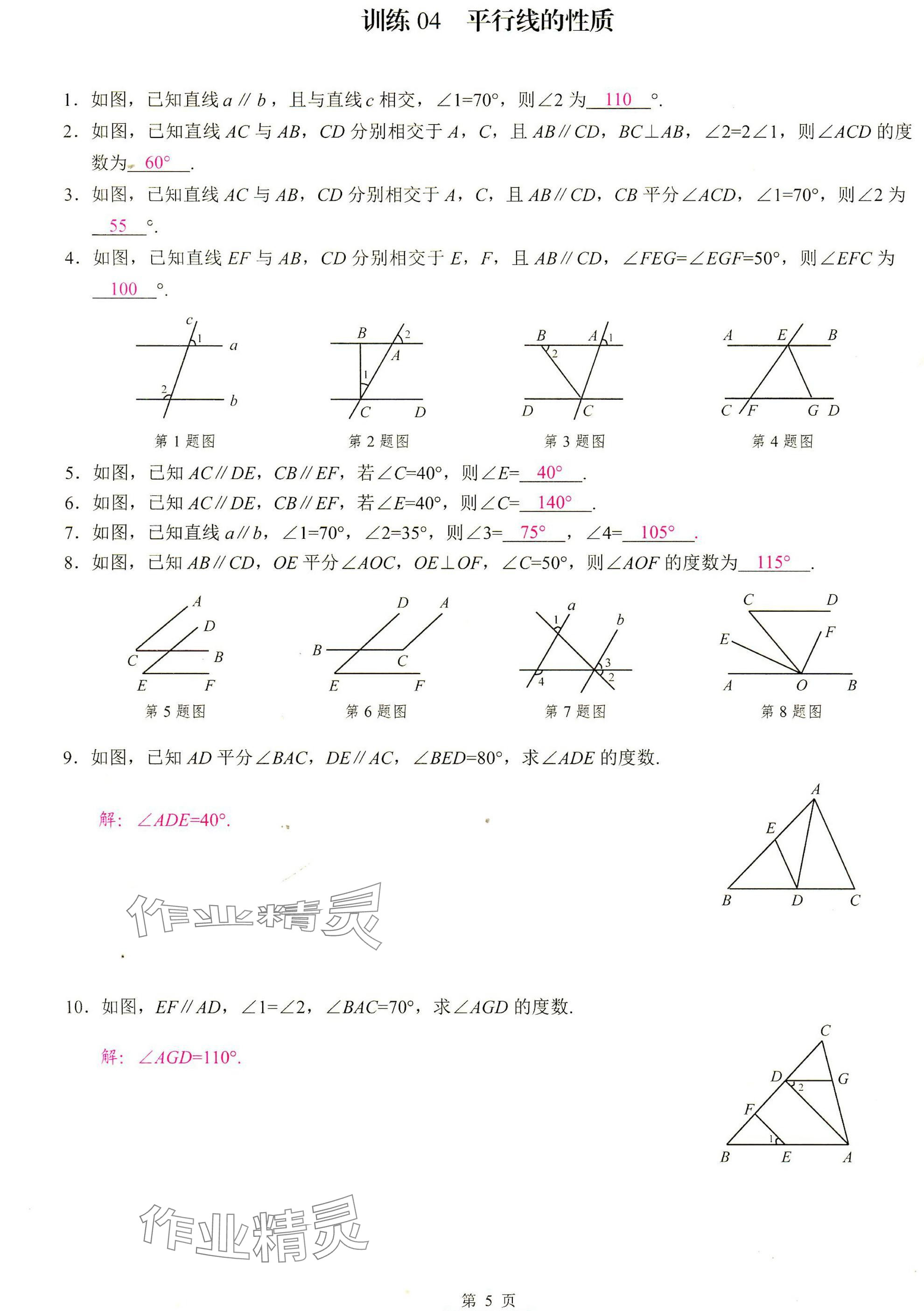 2025年計(jì)算高手七年級(jí)數(shù)學(xué)下冊(cè)人教版 參考答案第5頁